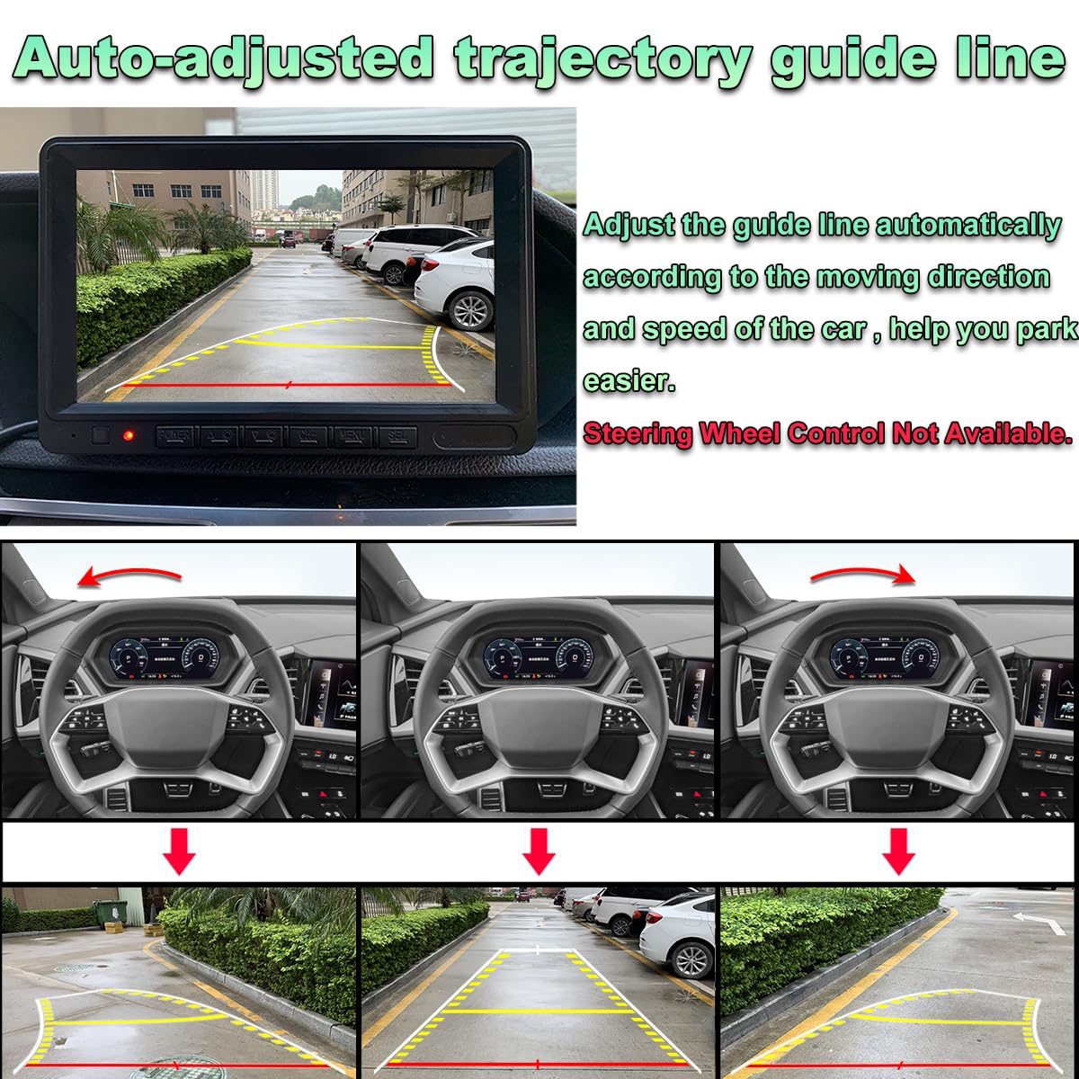 Vehicle Backup Camera With Dynamic Intelligent Trajectory Moving Guide Line For Bmw E82 E88 E84 E90 E91 E92 E93 E70 E60 E61 E39