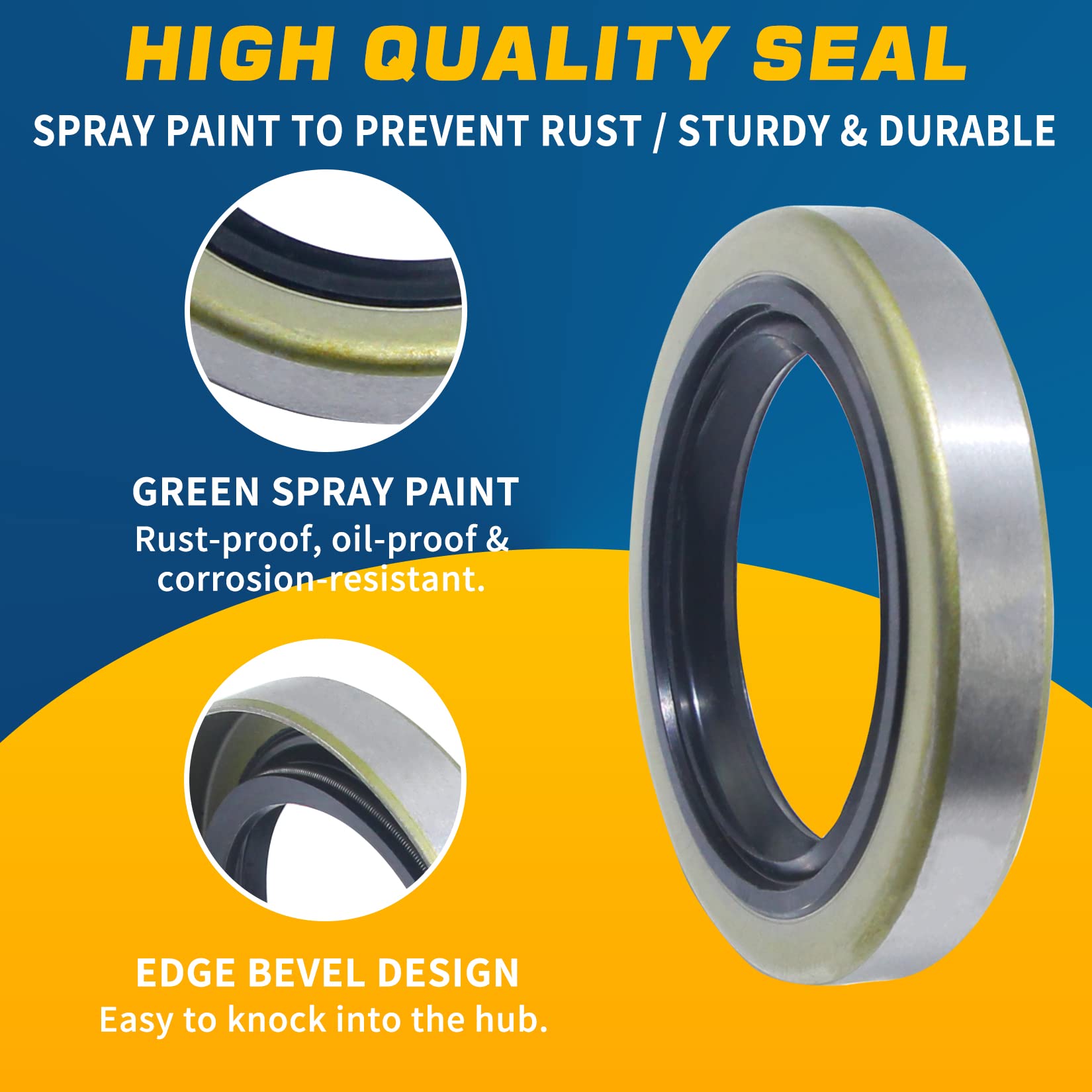 Grepspud 4Pcs Trailer Axle Hub Wheel Grease Seals 1.719''I.D X 2.565''O.D With 4Pcs Cotter Pins For Dexter 010-019-00 (10-19) Tr