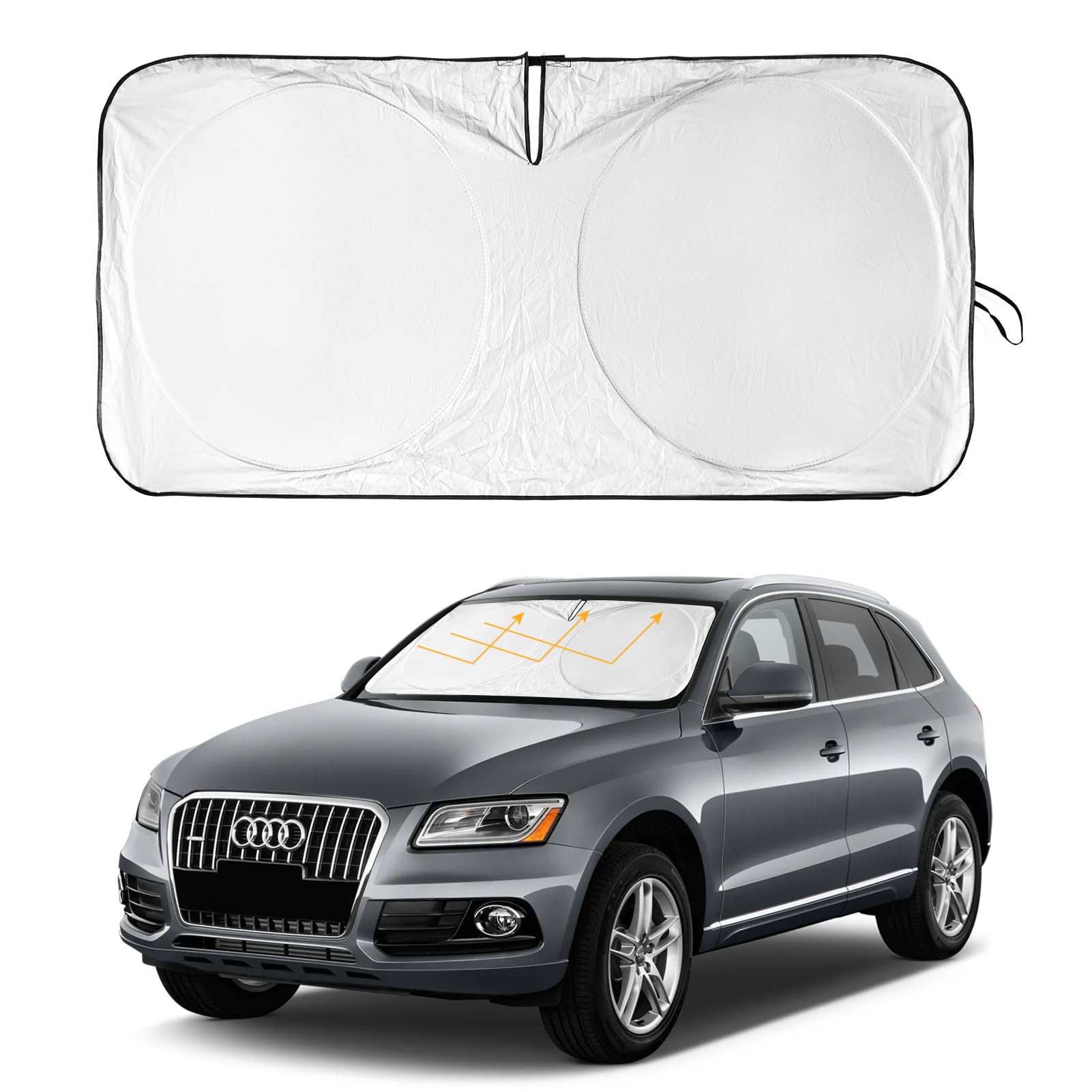 Custom Sunshade Windshield Sun Shade For 2018-2023 2024 2025 Audi Q5 Q8 Suv Accessories Front Window Shades Cover For Windshield