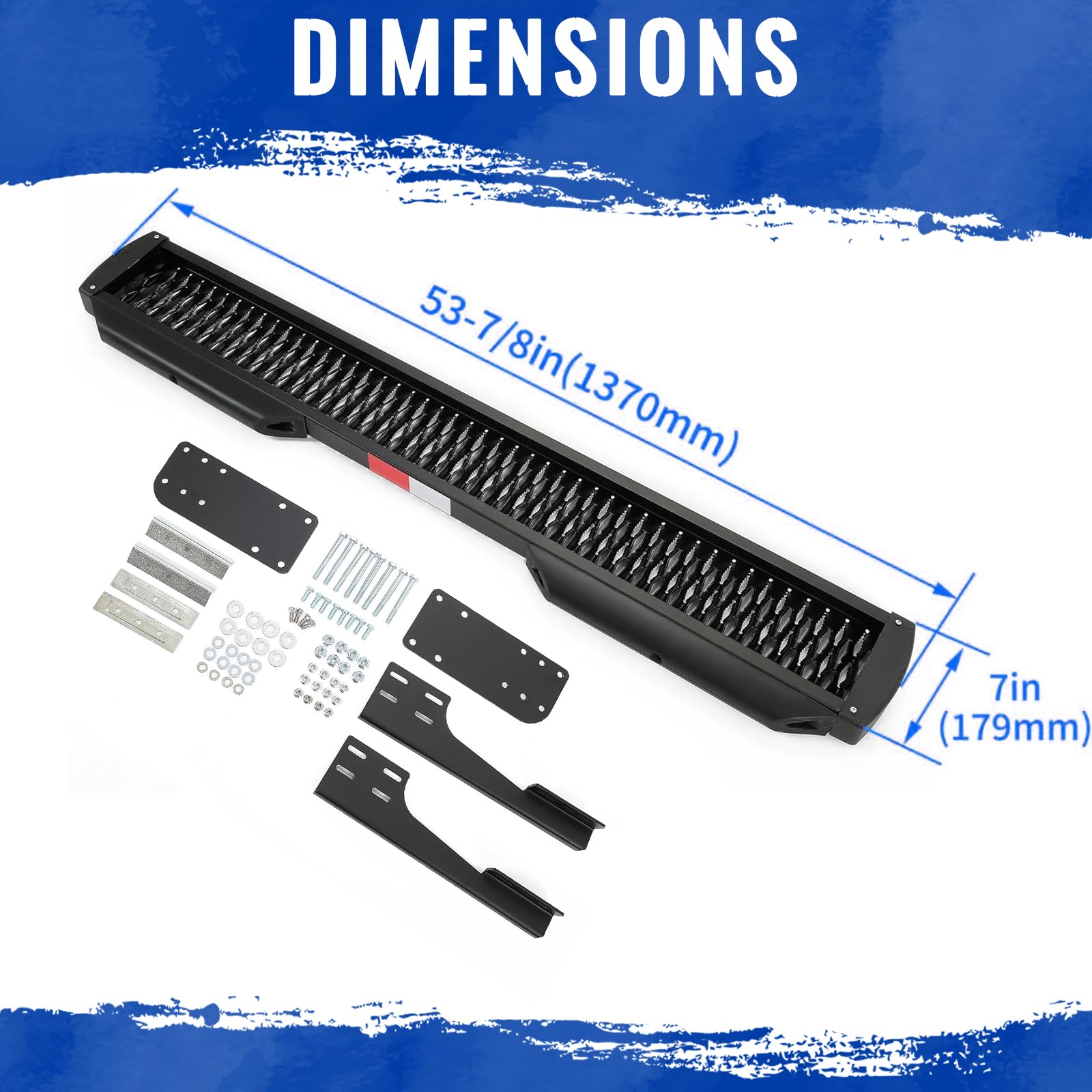 HECASA 7'' Rear Step Compatible with 2007-2023 Mercedes-Benz Sprinter 1500 2500 3500 3500XD 4500 W/Bumpers Black Powder Coated S