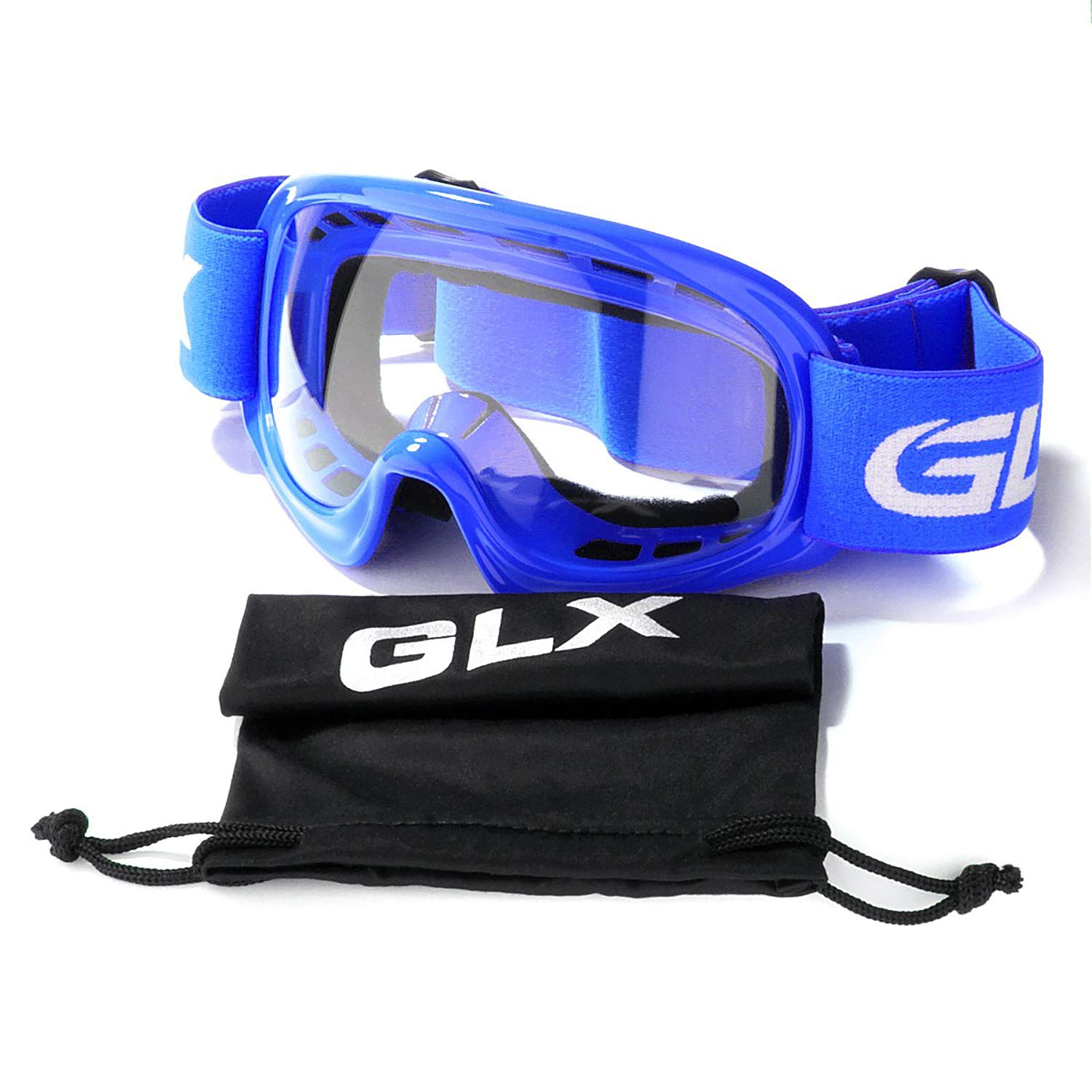 Glx Yh15 Anti-Fog Impact-Resistant Kids Youth Atv Off-Road Dirt Bike Motocross Goggles For Boys & Girls (Blue, One_Size)