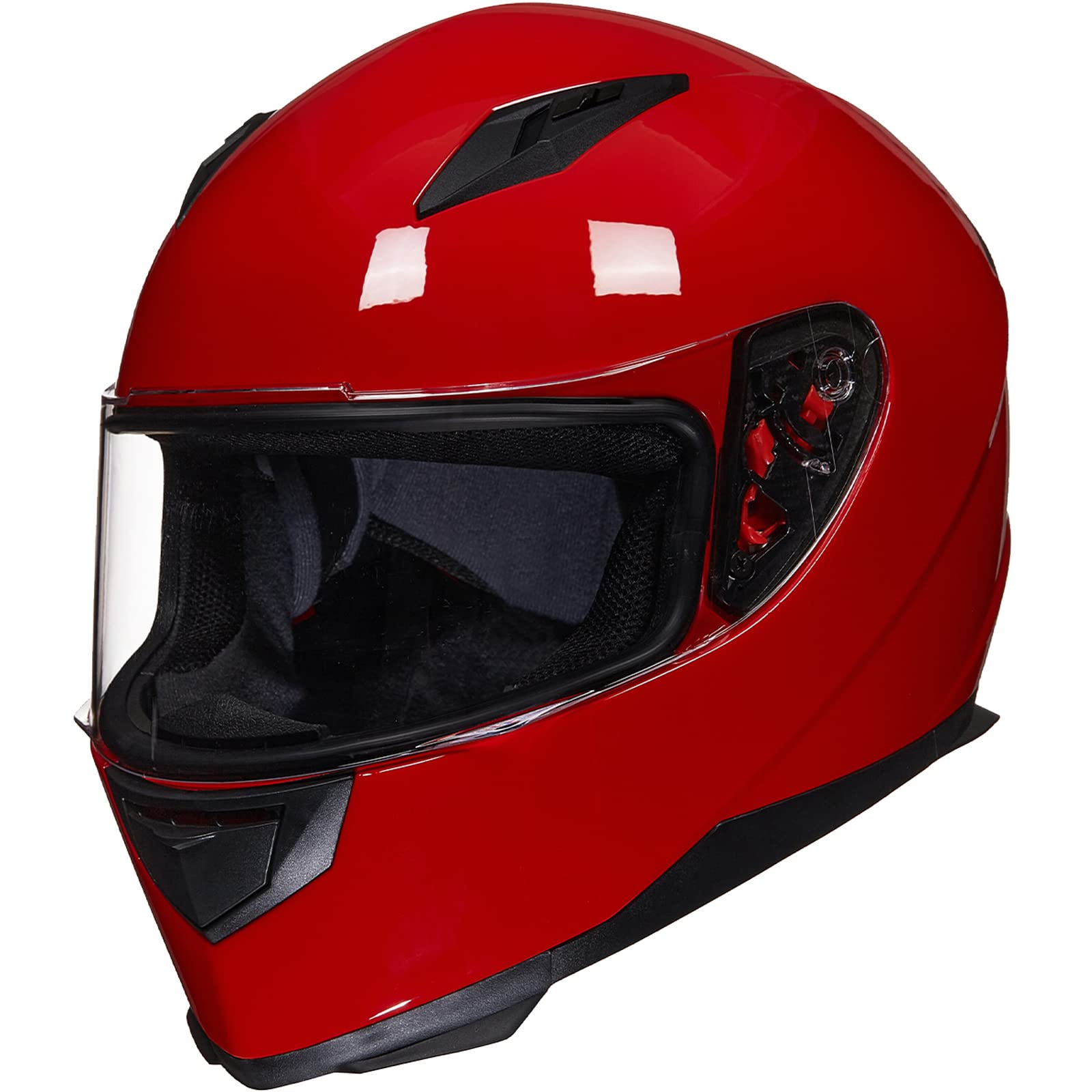 Ilm Full Face Motorcycle Street Bike Helmet With Removable Winter Neck Scarf + 2 Visors Dot Model-Jk313 (Xl, Bright Red)