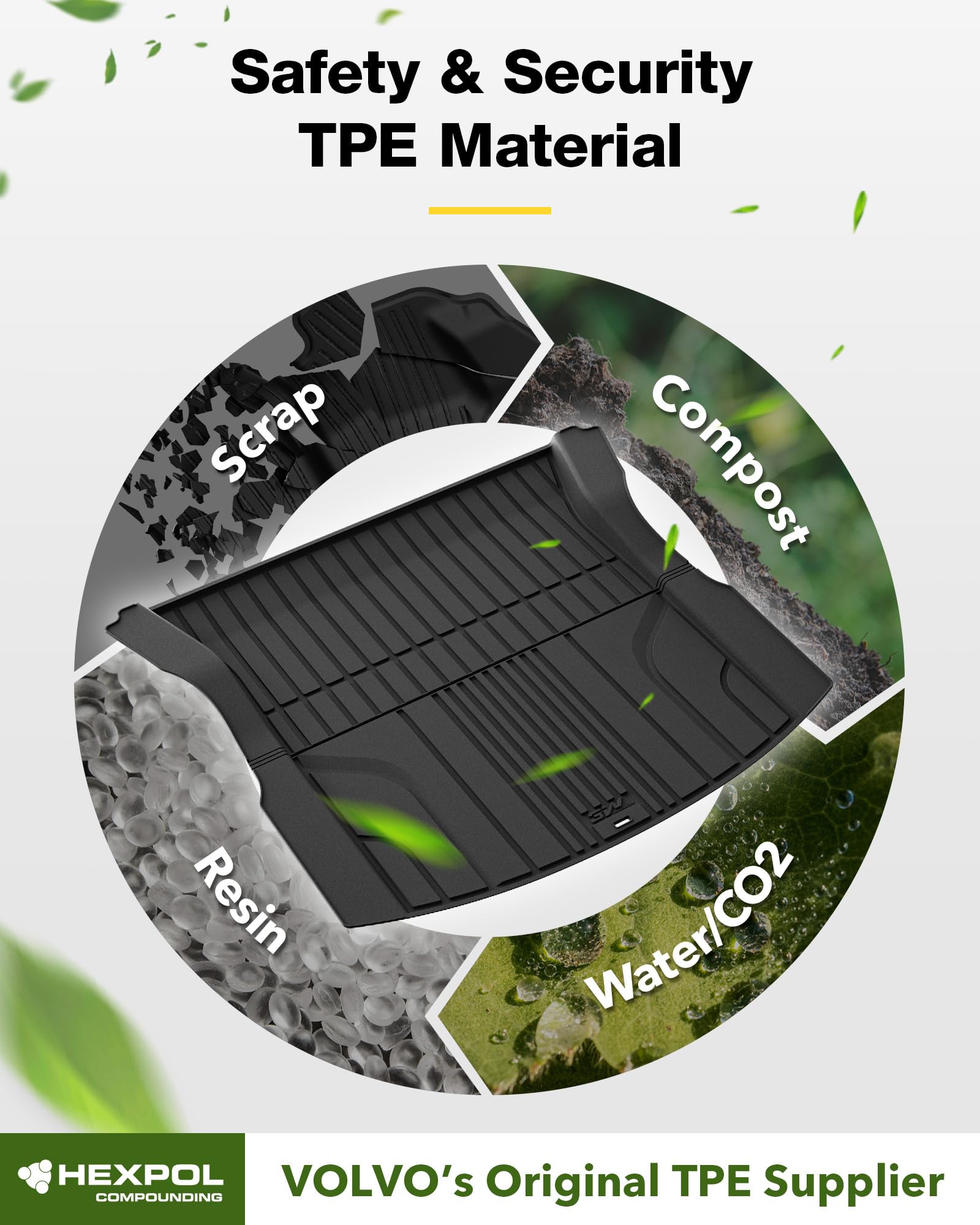 3W Cargo Liner Compatible For Tesla Model 3 2024 Trunk Mat, All Weather Protection Waterproof Bed Mat, Custom Fit Tpe Cargo Tesl