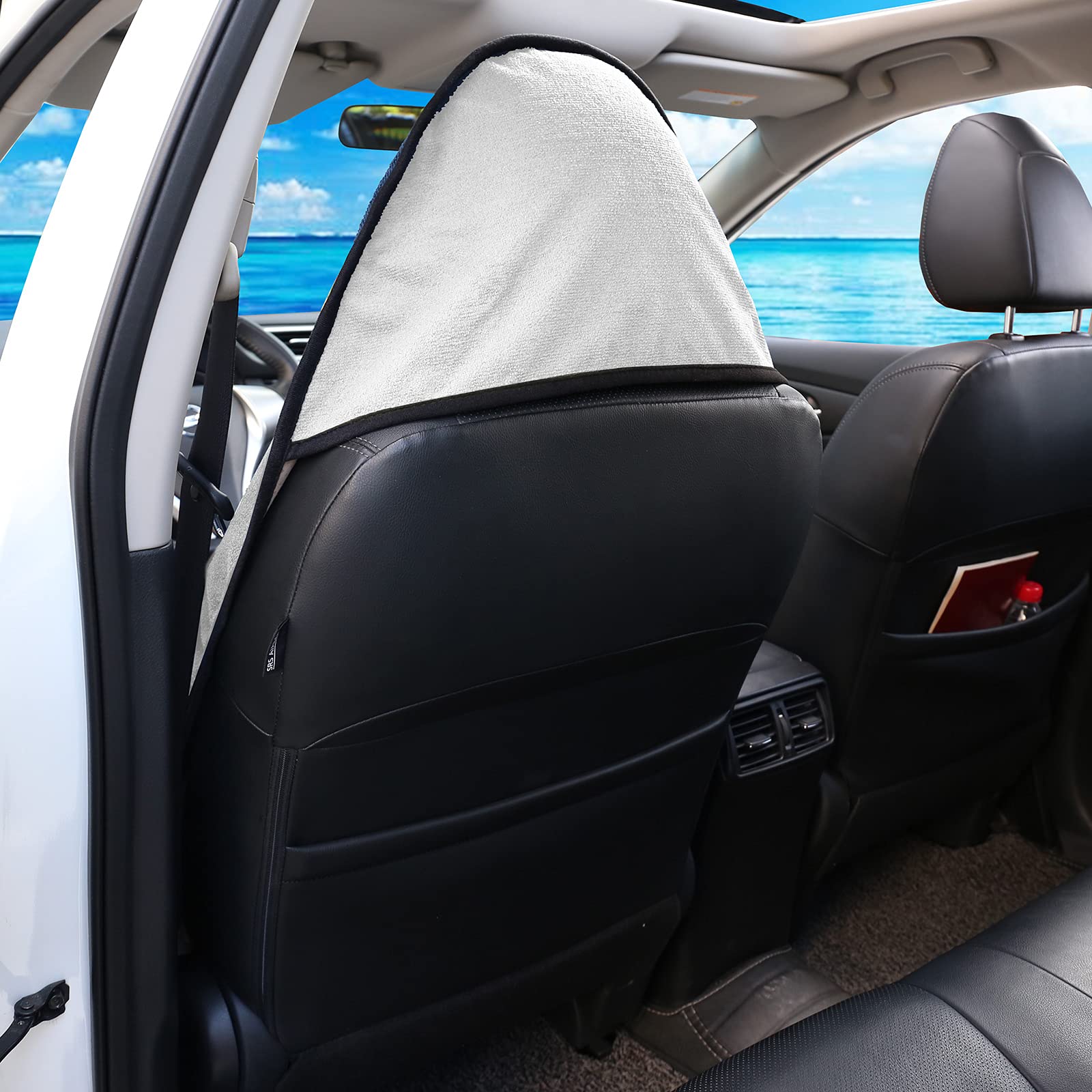 Leader Accessories Towel Bucket Seat Cover Waterproof White Machine Washable For Athletes Running Swimming Boxing Workout Outdoo