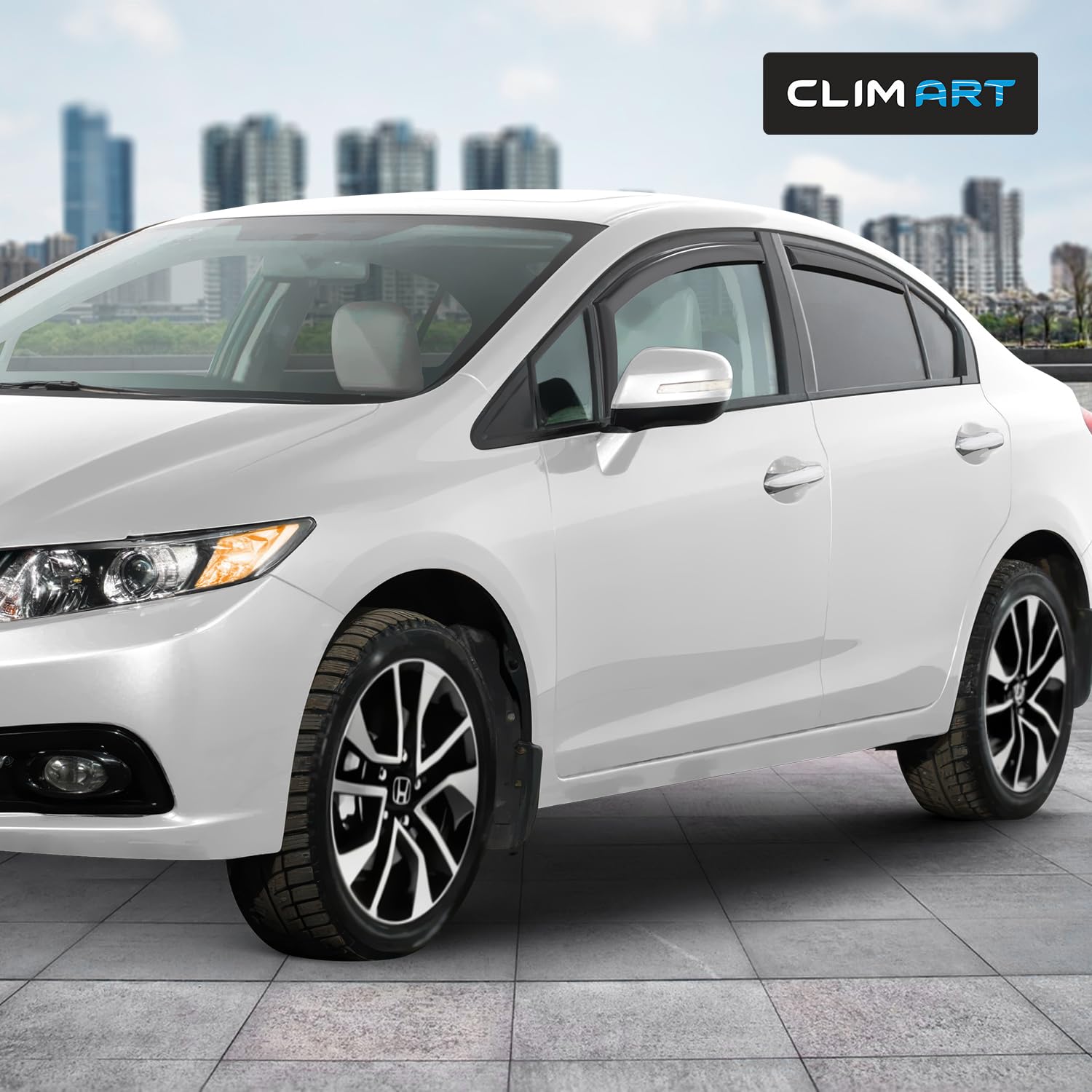 Clim Art In-Channel Incredibly Durable Rain Guards For Honda Civic 2012-2015 Sedan, Original Window Deflectors, Vent Window Viso