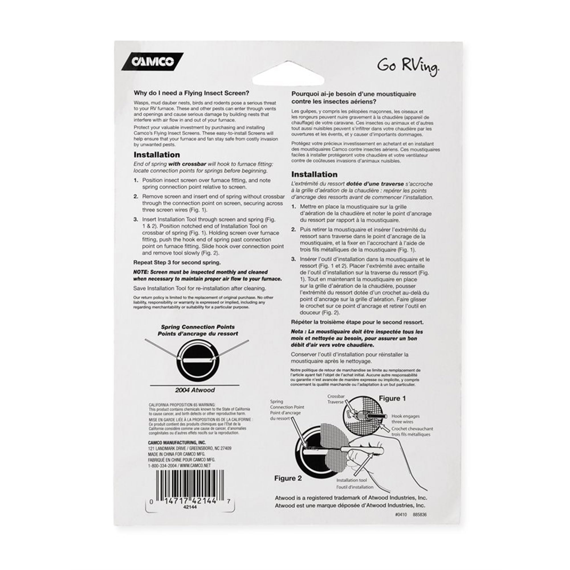 Camco Flying Insect Screen for 2004 Atwood - Keep Your RV Furnace Safe from Insects & Rodents - Heavy Duty Stainless Steel Construction - RV Furnace Vent Cover with 3.6&quot; Diameter (42144)