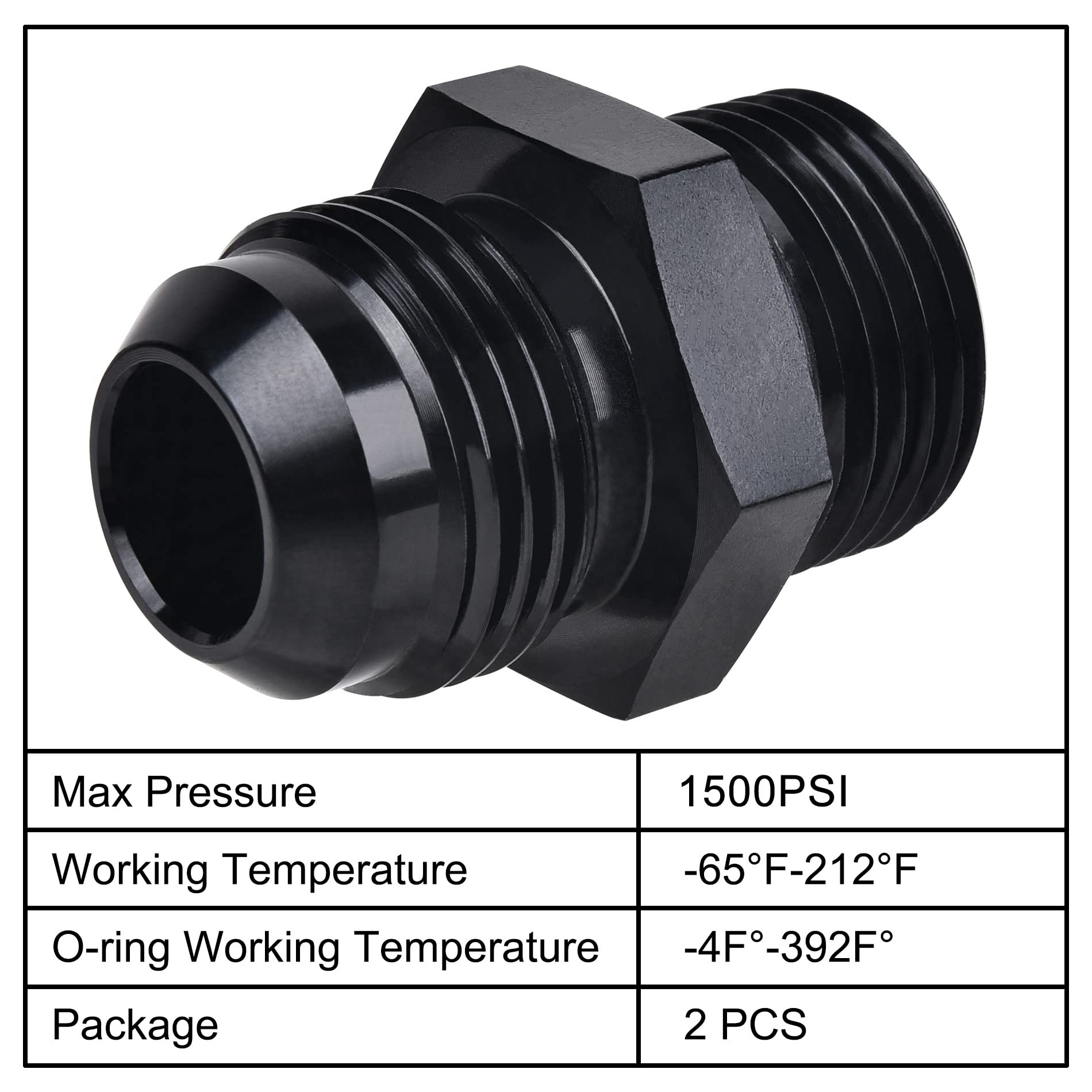 Evil Energy 12An Flare To An12 Orb Male O-Ring Fitting Adapter 2Pcs