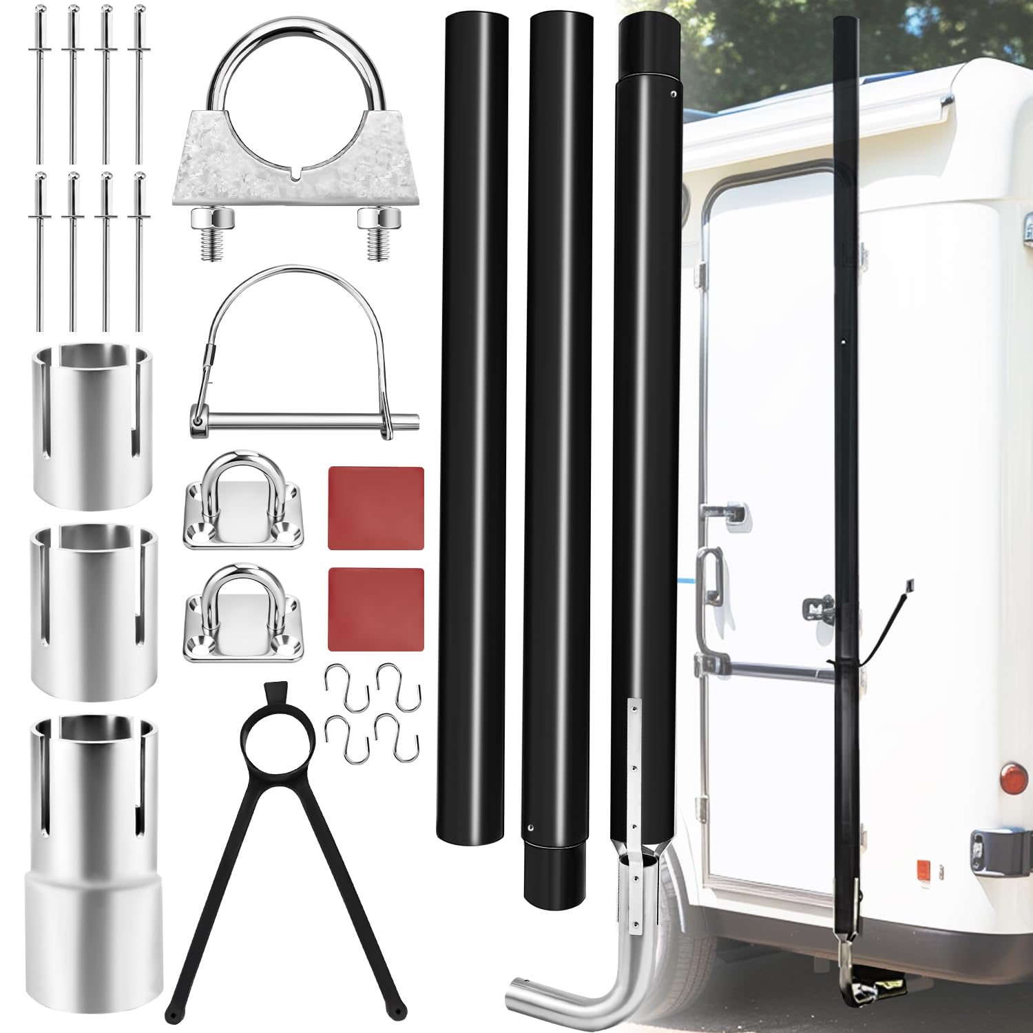 BSTGEKELY 44461 RV Generator Exhaust Extension Kit, RV Generator Exhaust Venting System 44461 for Most RV Exhaust Systems