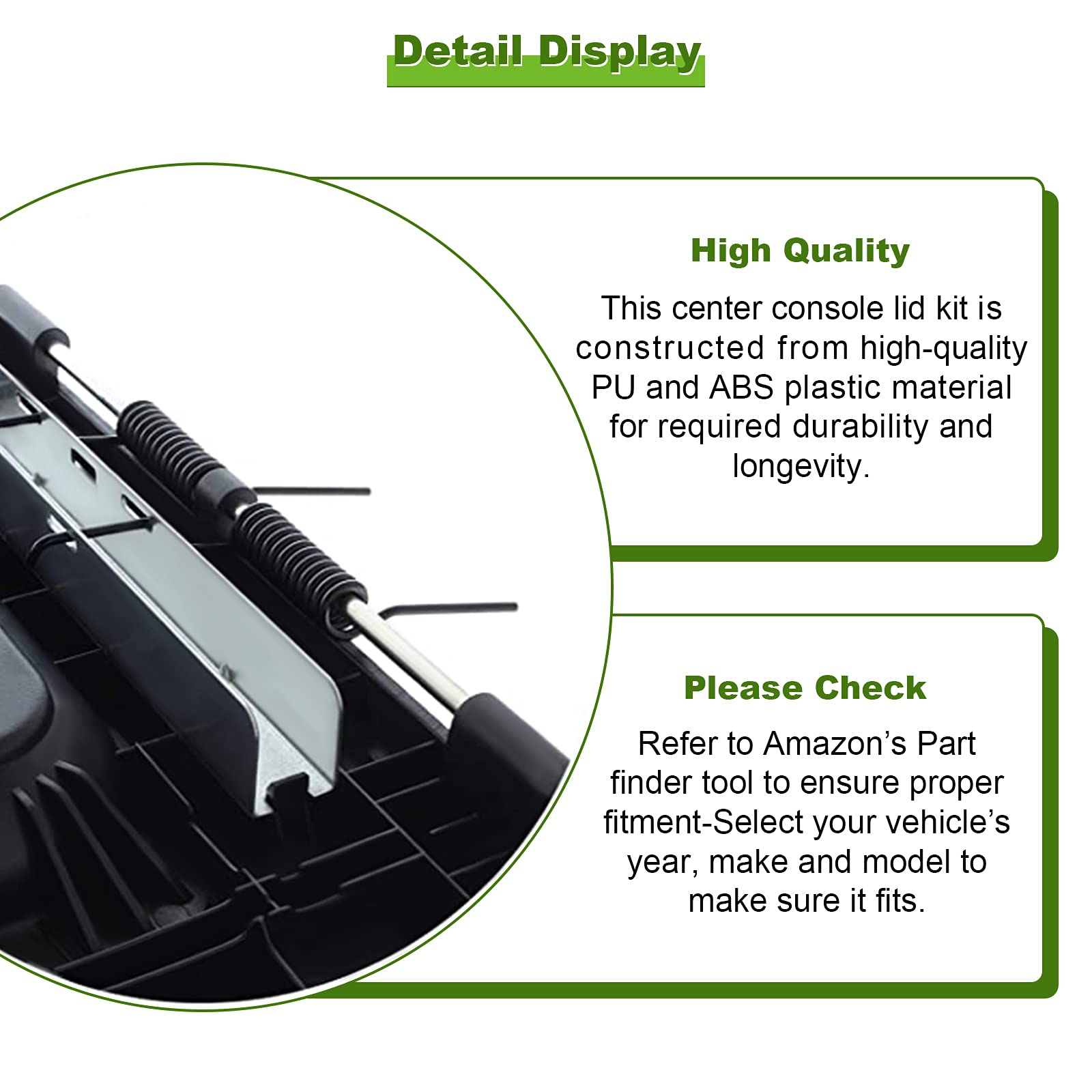 Scitoo Auto Black Center Console Lid Kit Replacement Fit For 2001-2007 For Gmc Sierra Silverado
