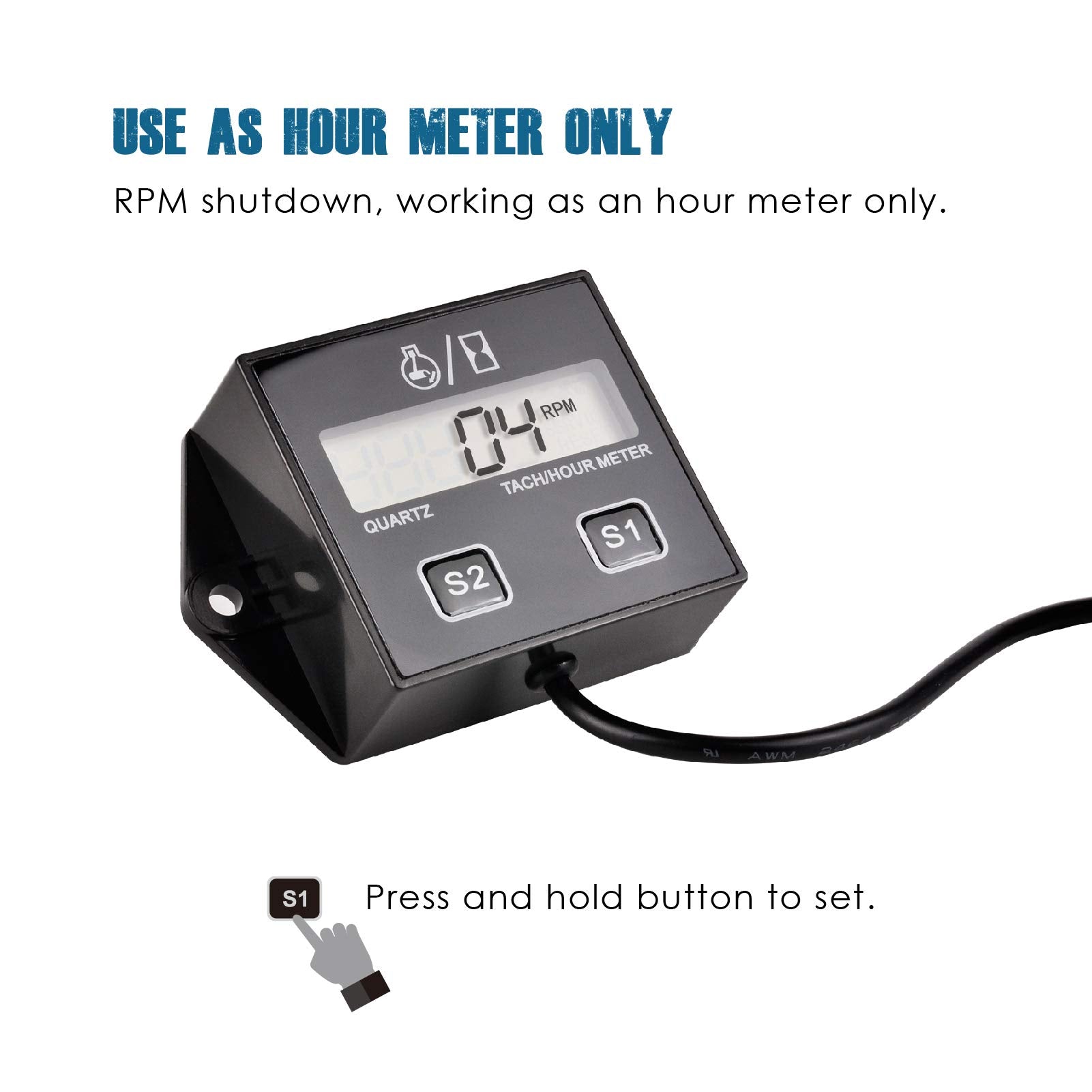 Runleader Digital Hour Meter Tachometer, Maintenance Reminder, Battery Replaceable, Automatically Shutdown, Use for ZTR Lawn Mow