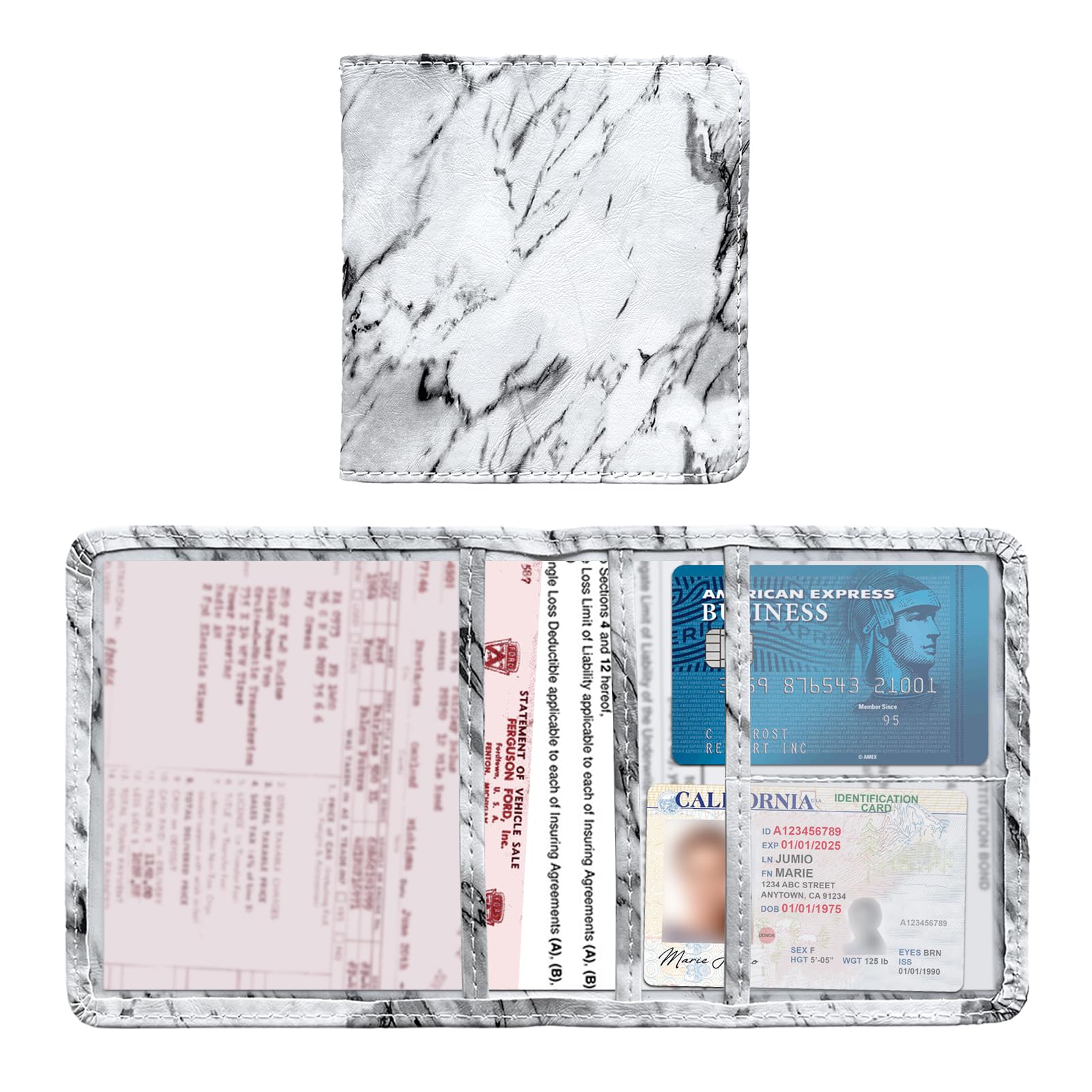 Kewucn Car Registration And Insurance Holder, Leather Auto Glove Box Organizer With Magnetic Shut, Driver License & Essential Do