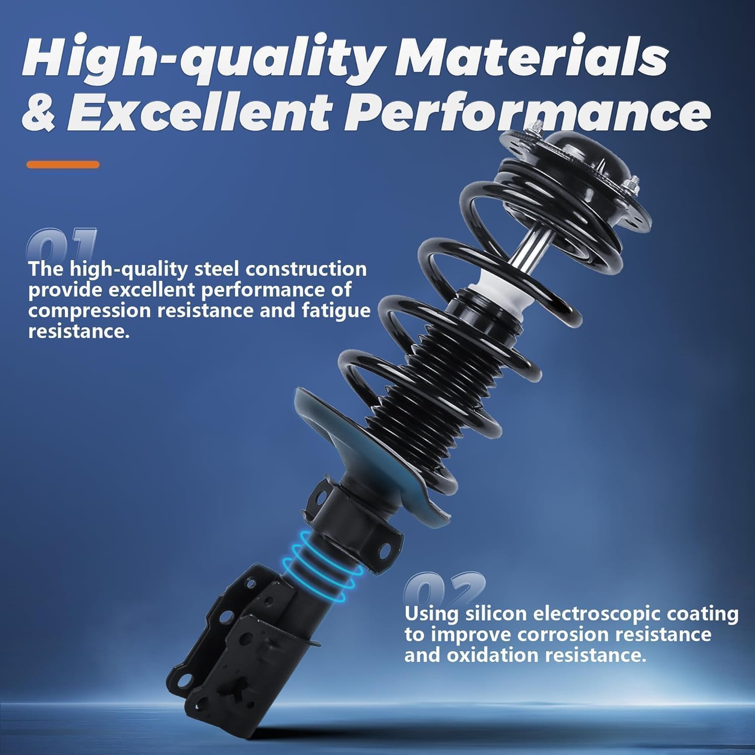 KUIPERAUTO 2PCS Rear Left and Right Struts Shocks Assembly Compatible for 08-12 Buick Enclave / 09-17 Chevy Traverse / 07-11 GMC