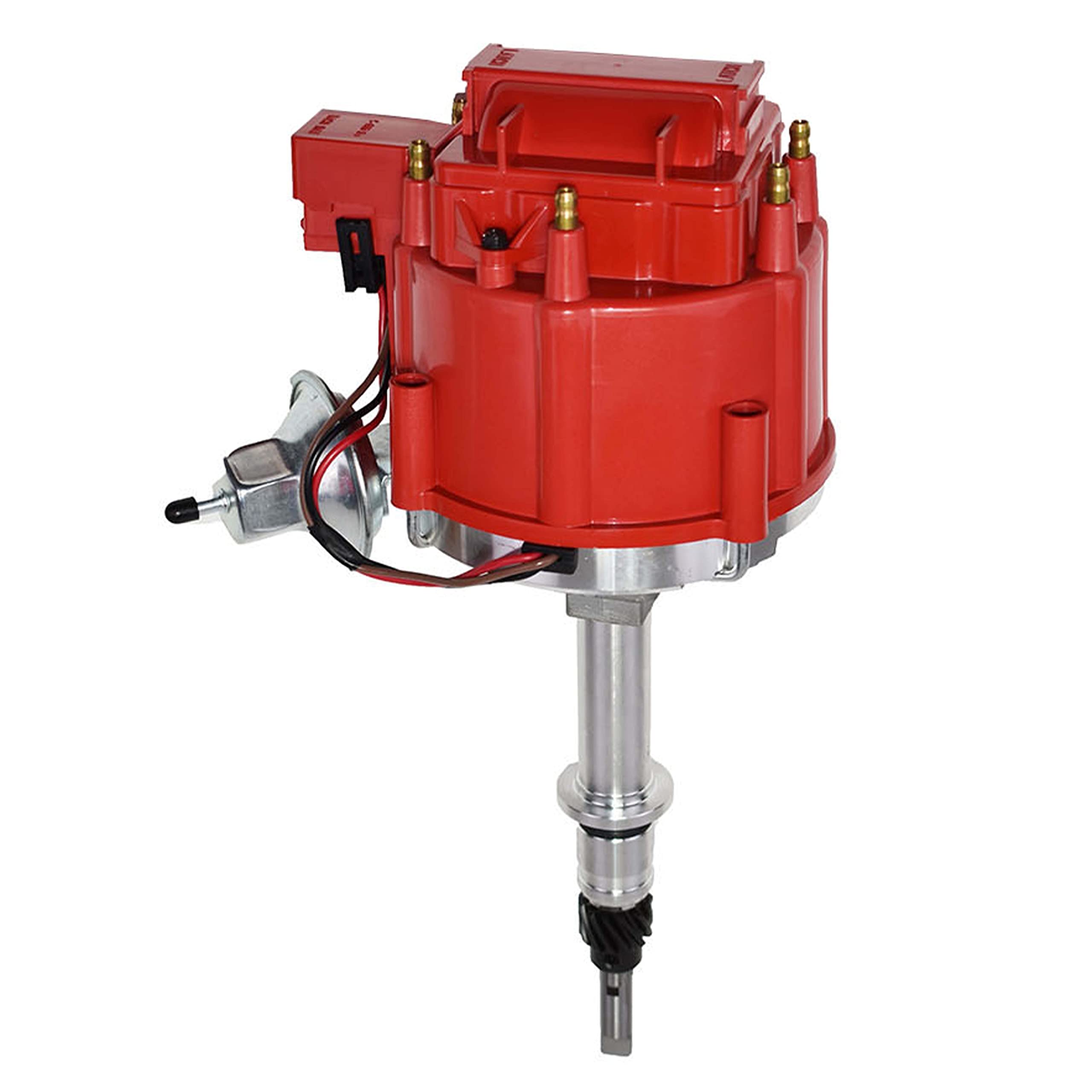 A-Team Performance - Complete HEI Distributor 65K Coil 7500 RPM - Compatible With Chevrolet Chevy GM GMC Truck Late Model Inline 6 Cylinder 230 250 292 One Wire Installation Red Cap