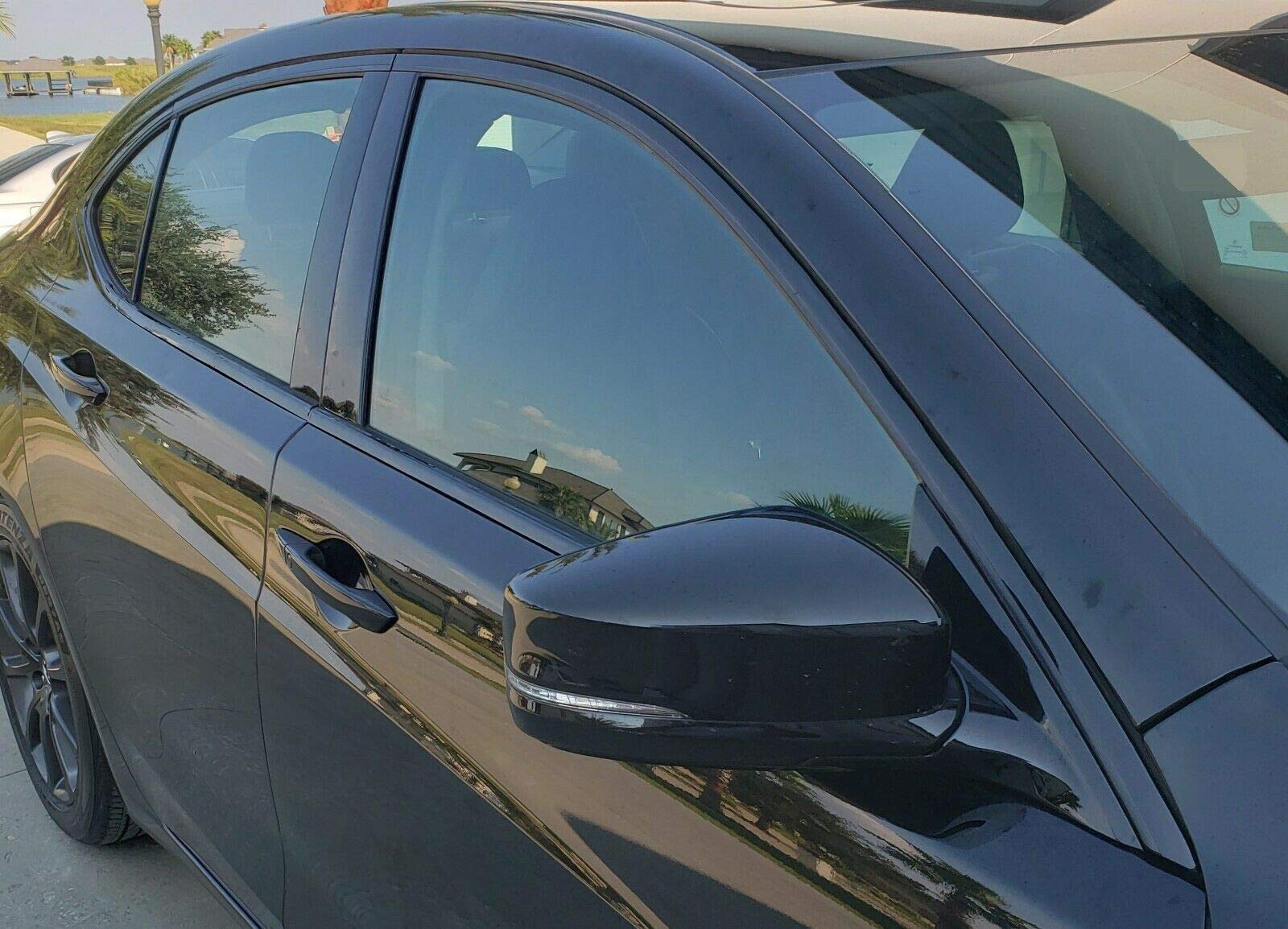 Slickmod Chrome Delete Blackout Vinyl Overlay For 2015-2020 Acura Tlx Window Trim (Gloss Black)
