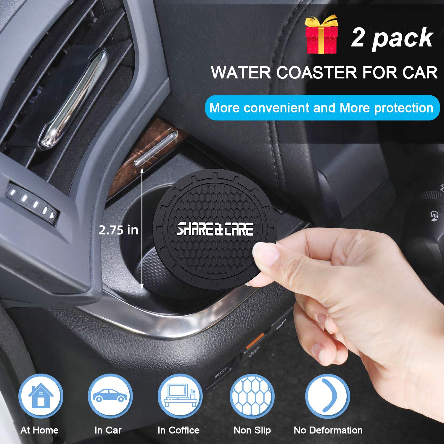 Qiqamole 2 Pack Silicone License Plate Frame, Front Back License Plate Cover, License Plate Bracket Holder Rust-Proof Rattle-Pro