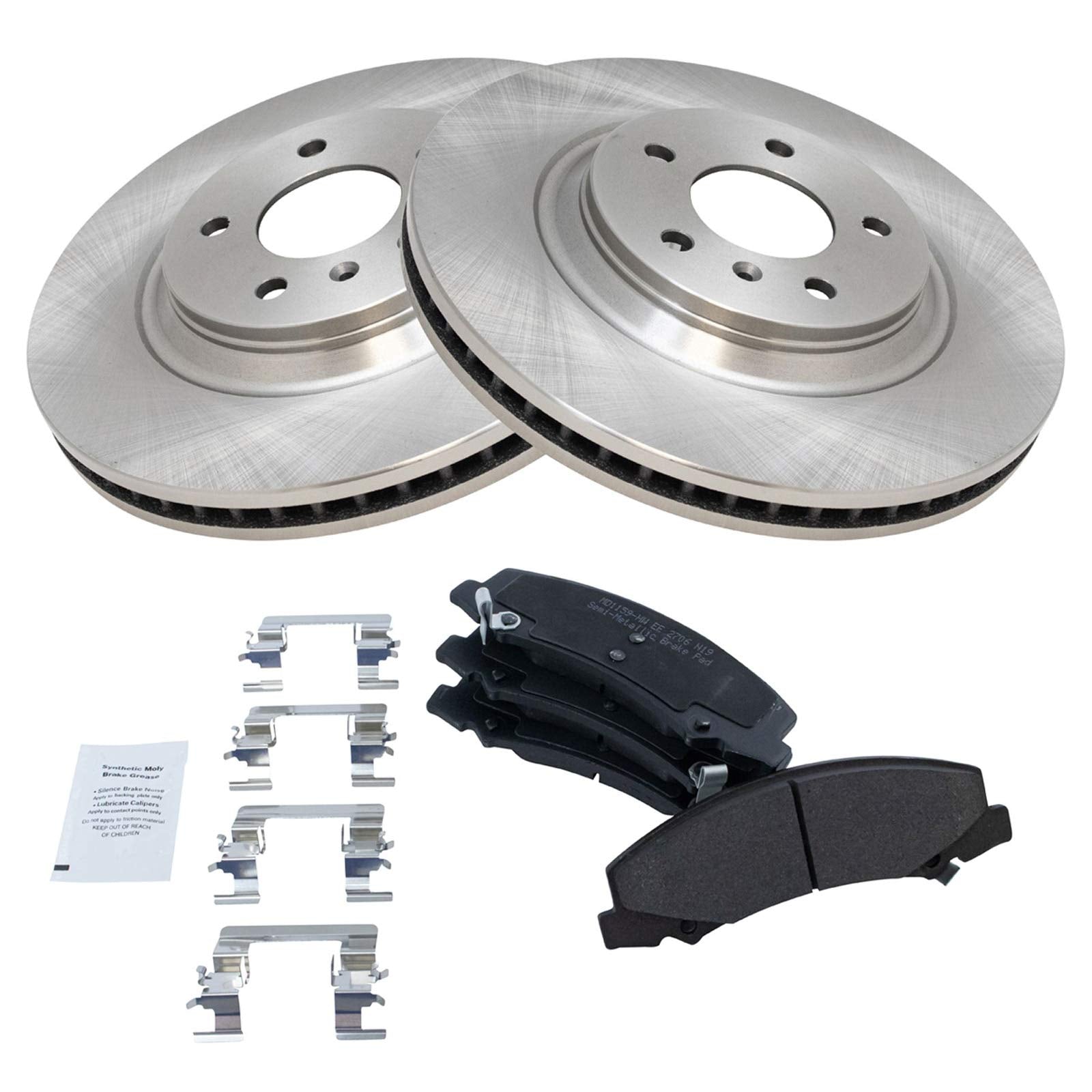 Trq Front Brake Pad & Rotor Kit Brake Pads Brake Rotor Semi-Metallic Compatible With 2008-2009 Buick Lacrosse 2006-2011 Lucerne