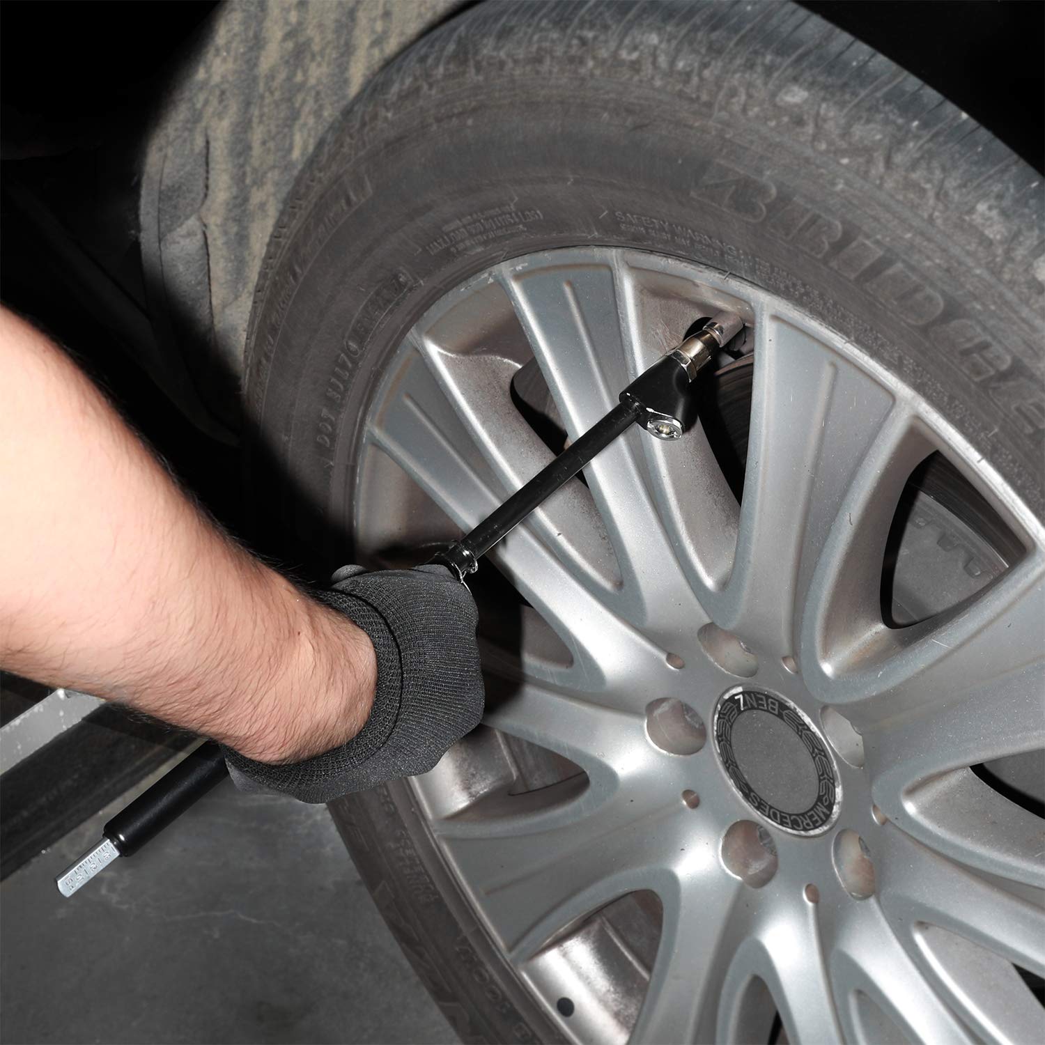 WYNNsky Heavy Duty Straight-on Dual Head Air Pressure Gauge, Extended Tube Construction for General Applications(10-150PSI)