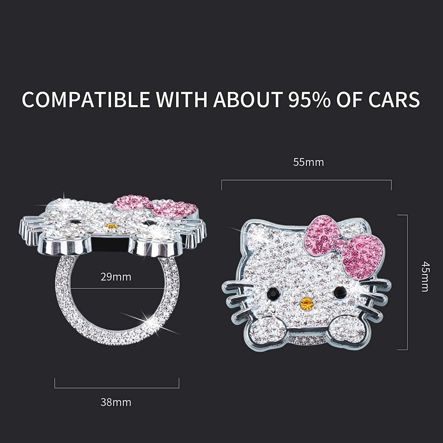 Bling Car Push To Start Button Cover Accessories, Crystal Rhinestone Car Engine Start Stop Button Cover, Auto Ignition Switch Co