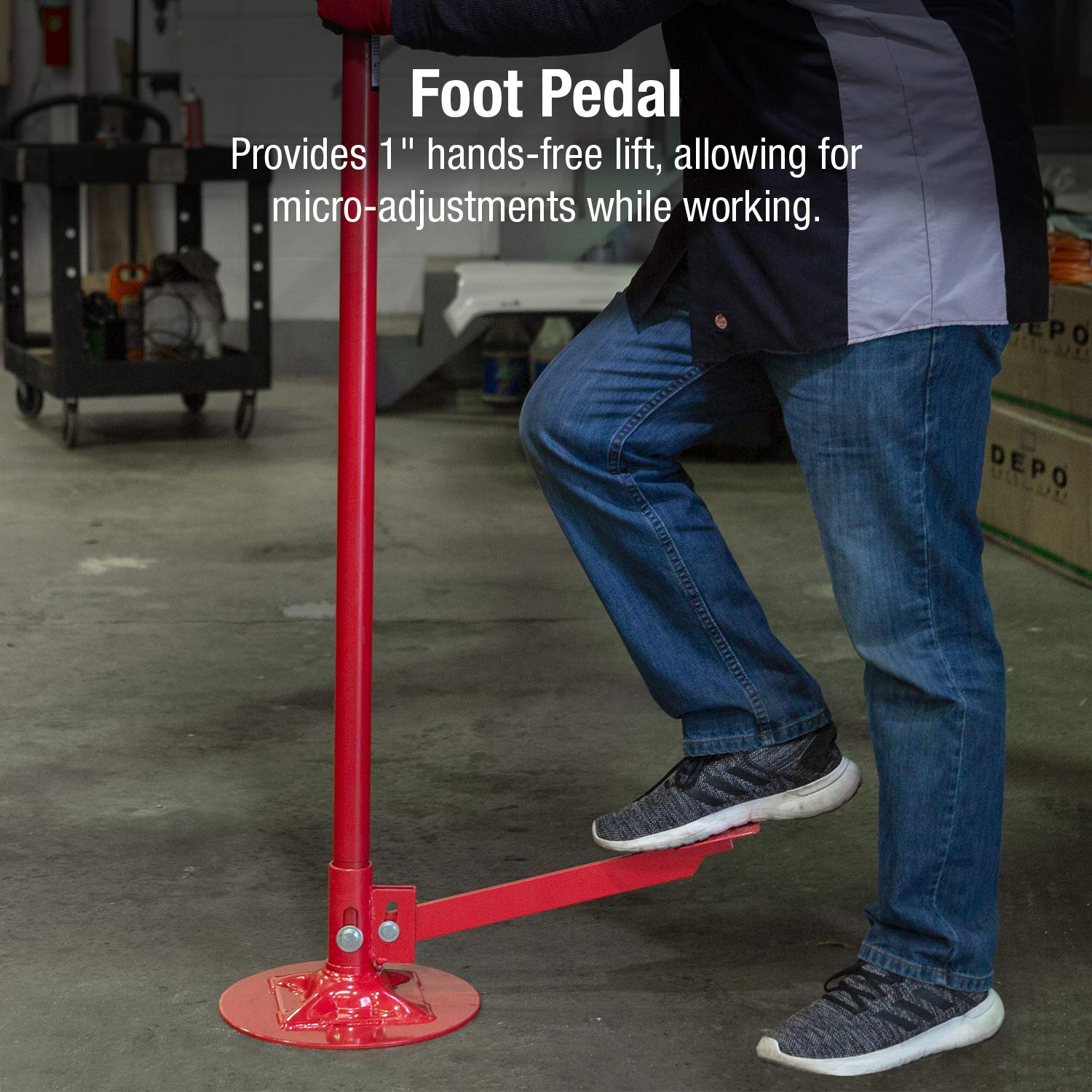 Sunex Tools 6810A, Underhoist Support Stand With Foot Pedal,  Ton Capacity, Large Base, Bearing Mounted Spin Handle, Height Adju