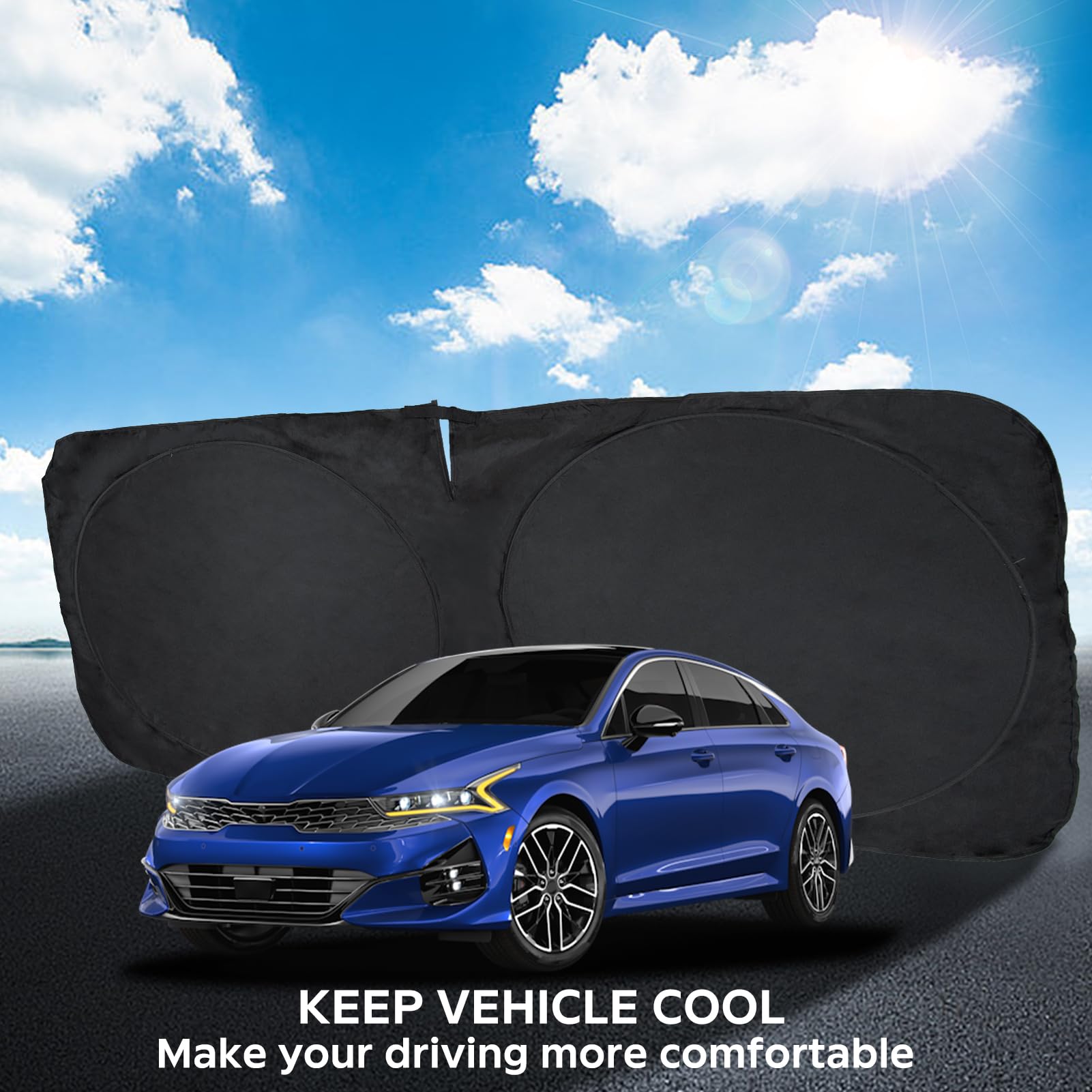 Insauto For K5 Windshield Sun Shade Window Sunshade For Kia K5 2021 2022 2023 2024 Windshield Cover Foldable Car Front Sun Visor