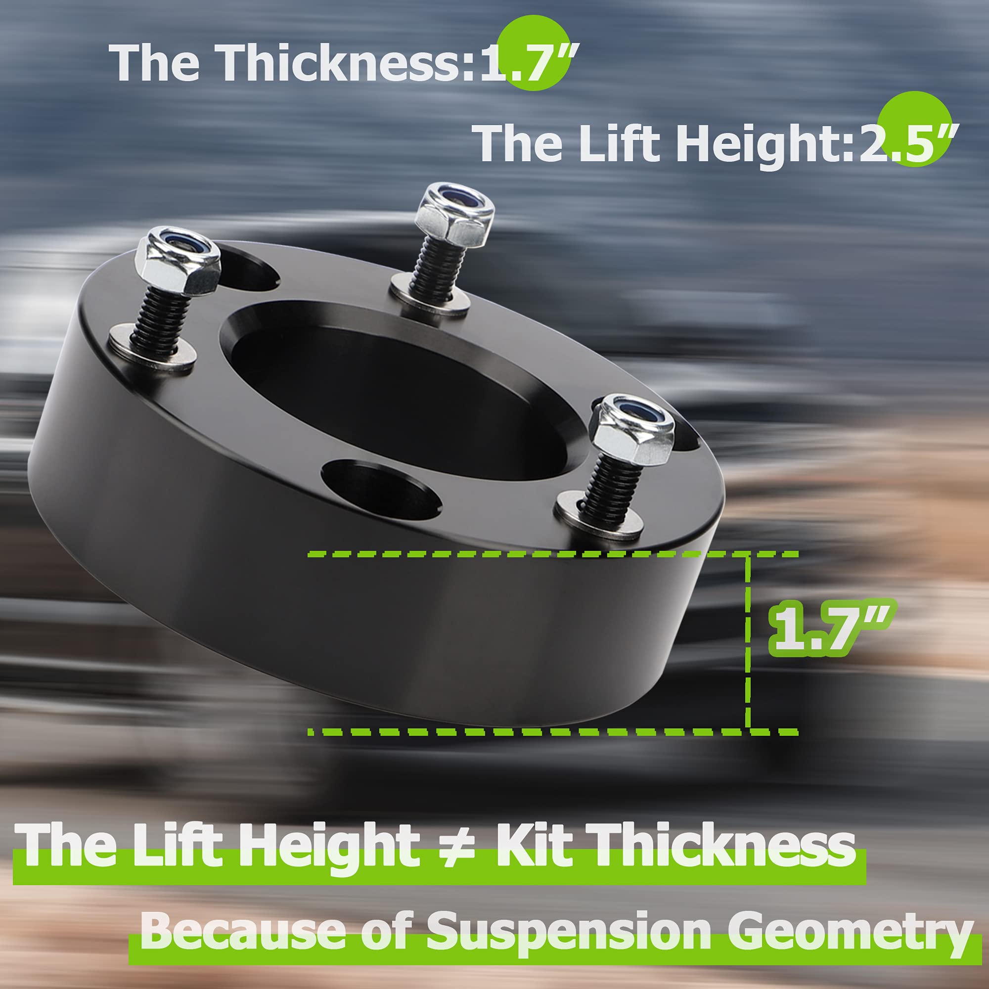 2.5'' Leveling Lift Kits for 2007-2024 Silverado 1500/2007-2024 Sierra 1500, 2.5 inch Forged Front Strut Spacers Leveling Kits