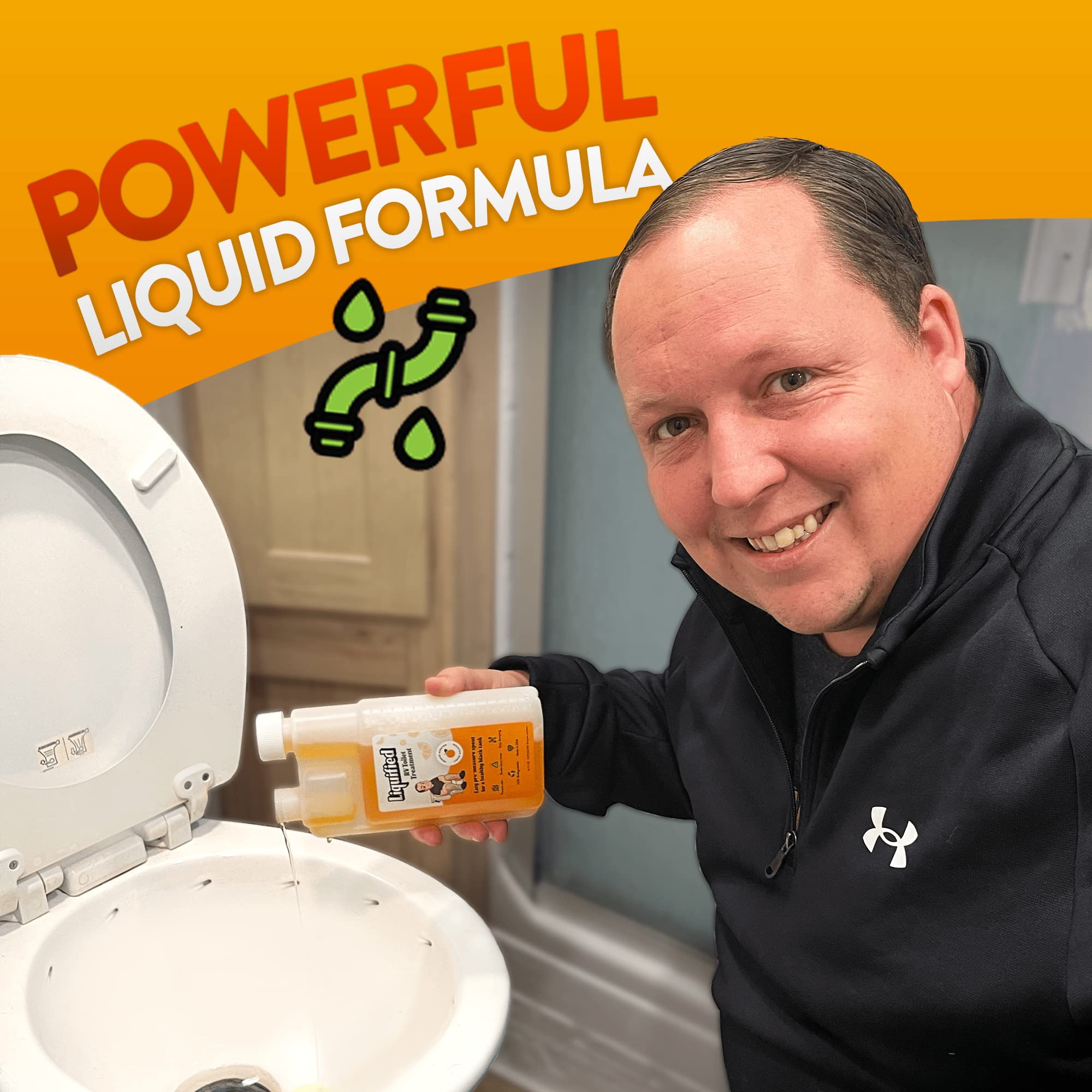 Liquified Rv Toilet Treatment - Black Holding Tank Digester - Odor Eliminator - Orange Scent - Matts Rv Reviews - 32 Treatments