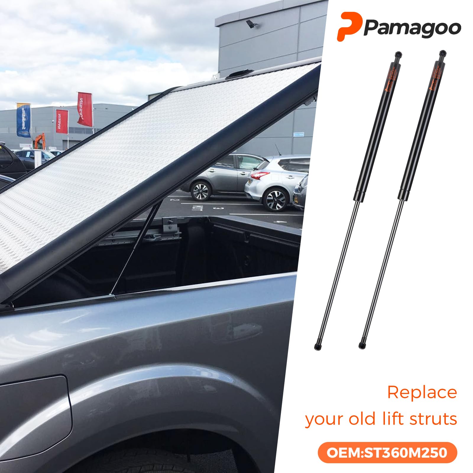 36 Inch 250 Lbs/1112N Gas Strut St360M250 Lift Support For Rv Bed Pickup Truck Tonneau Undercover Heavy-Duty Kitchen Door Engine