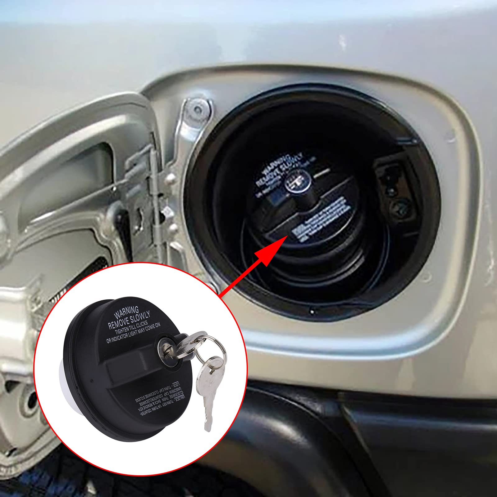 Locking Gas Cap,Locking Fuel Cap,Compatible With 4Runner, Fj Cruiser, Tacoma, Tundra, Acura, Chevy Camaro, Crv And More,Replace