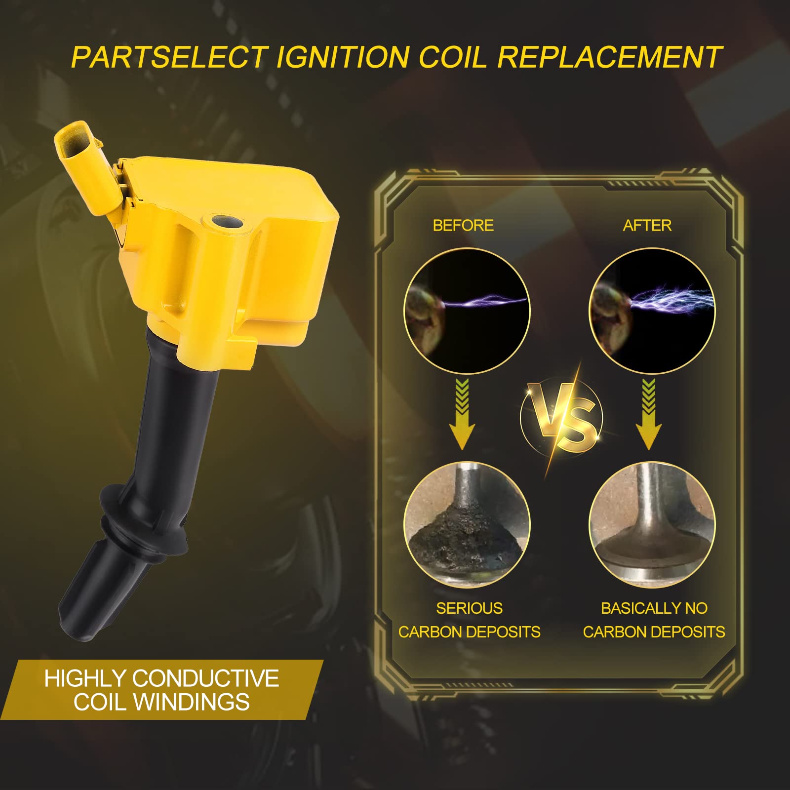 Partselect Set Of 4 Ignition Coil Pack Uf802 Replacement For Chevy Equinox Malibu Cruze Volt 2016 2017 2018 2019 For Buick Encor