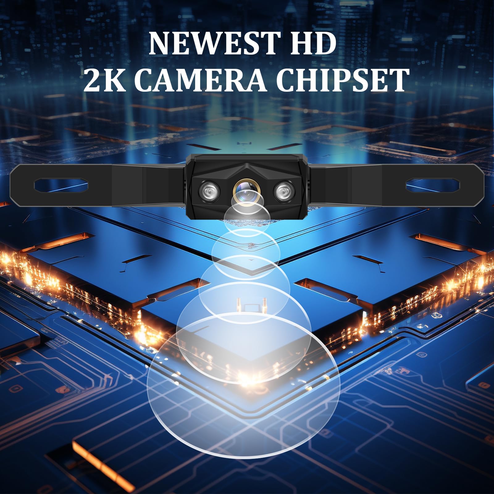 HaoKeo Backup Camera Kit - 7 Inch HD 2K Monitor, Night Vision, IP69 Waterproof - Model H7 for Trucks, RVs, and Trailers