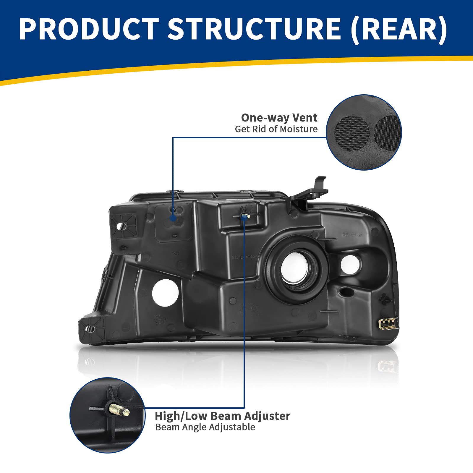 Autosaver88 Headlight Assembly Compatible With 2004 2005 2006 2007 2008 Ford F-150 Chrome Housing Clear Reflector Smoke Lens Pas