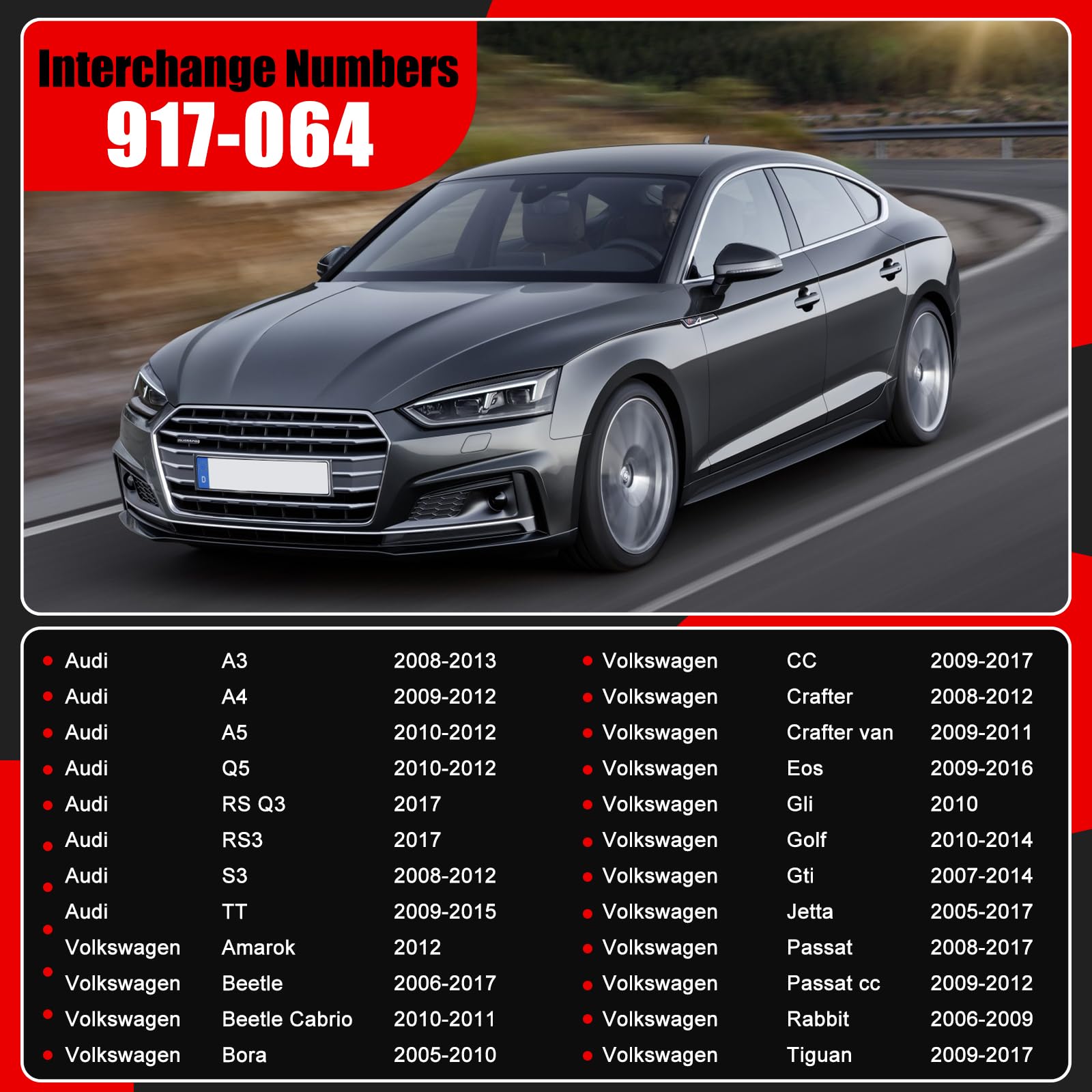 FANHAY 917-064 PCV Valve Diaphragm Cover Compatible with Audi & VW Models,for Audi A3 A4 A5 Q5 RS Q3 RS3 S3 TT Volkswagen Beetle