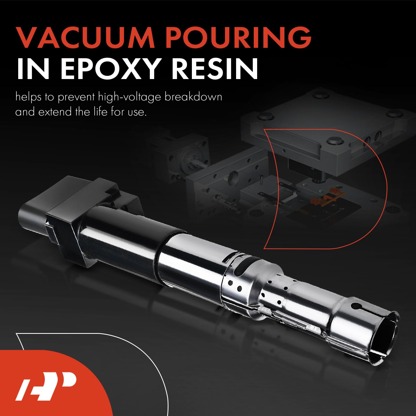 A-Premium Engine Ignition Coil Pack Compatible with Volkswagen Jetta 2002-2004, Golf 2002-2004 & Seat Alhambra 2007-2008, V6 2.8