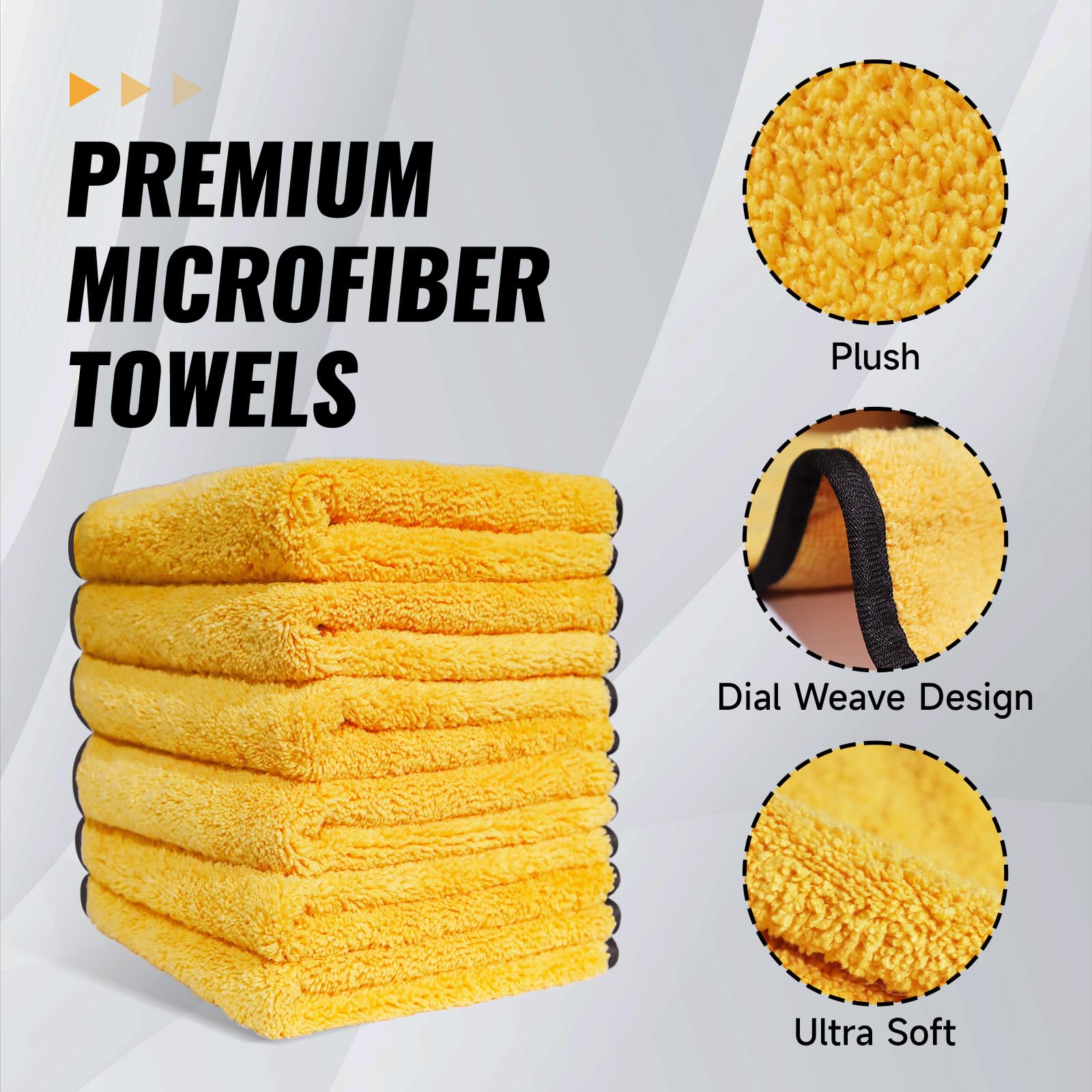 MRD's Home Premium Microfiber Towels,16inch*14inch Microfiber Cleaning Cloth Car Drying Towel,Safe for Car Wash Scratch Free, St