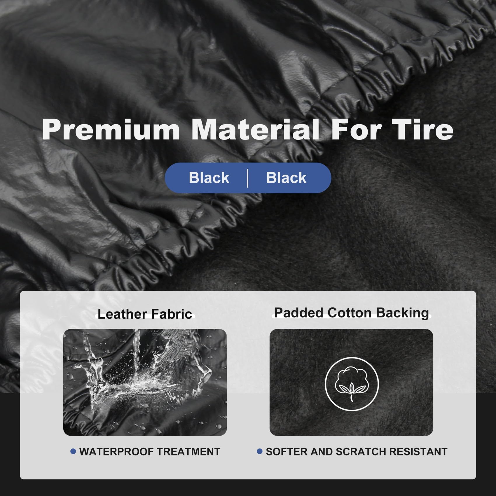 Explore Land 22-23.75 Inch Spare Tire Cover Fit Trailer, Rv, Suv, Truck, Tough Tire Wheel Soft Cover, Black