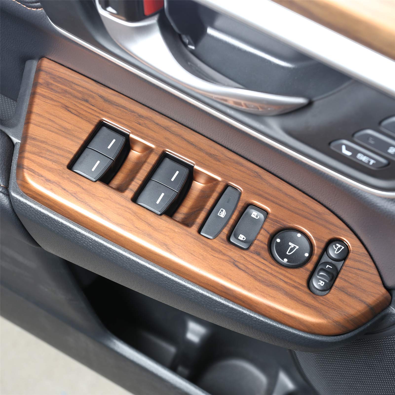 AntBooBoo for Honda CRV Inner Window Switch Panel Cover Peach Wood Grain Trim Interior Accessories for CR-V CR V 2022 2021 2020