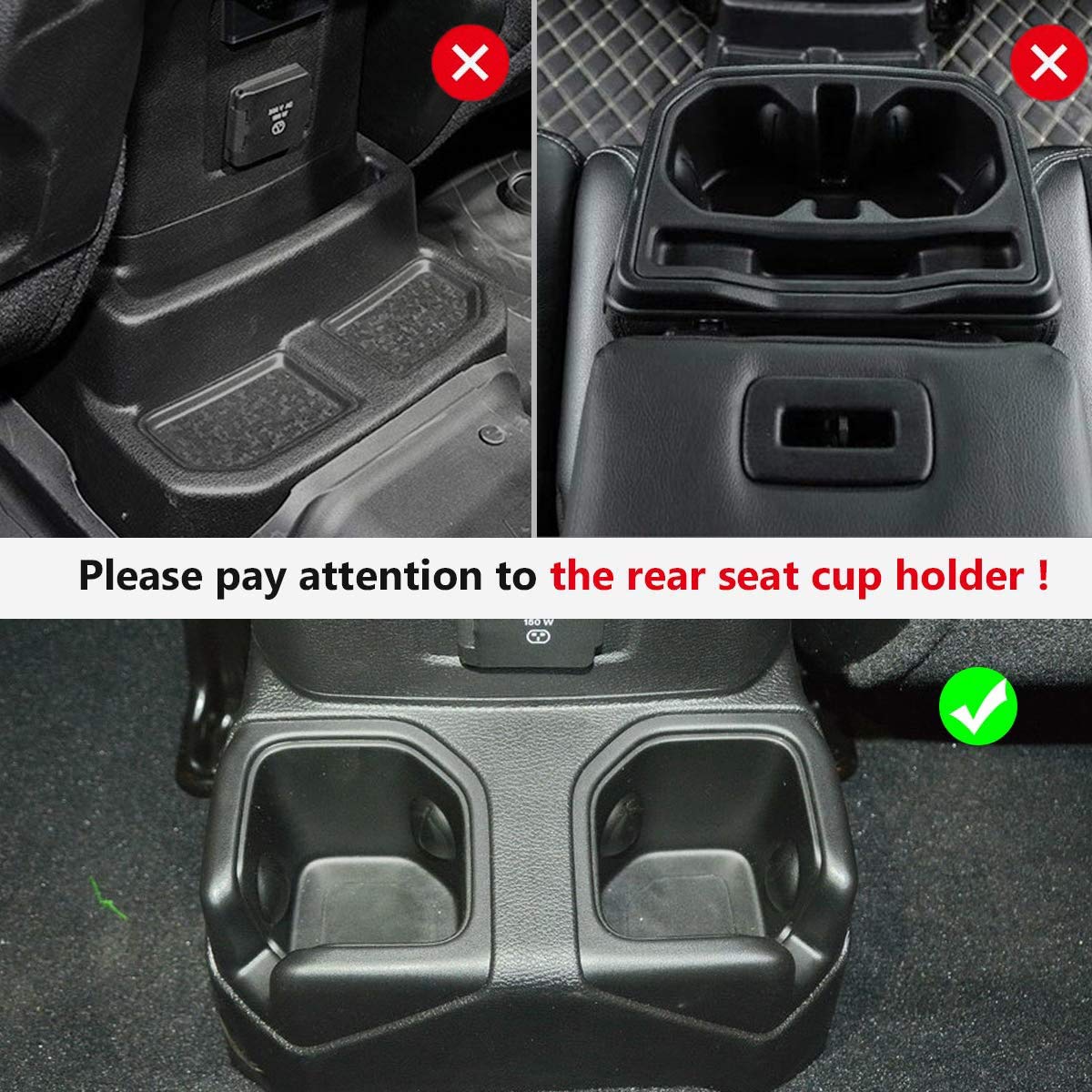 Auovo Auto Cup Holder Inserts Coaster Fit For 2018-2023 Wrangler Jl Jlu 2020-2023 Gladiator Accessories Jt Cup Mat Pad Interior