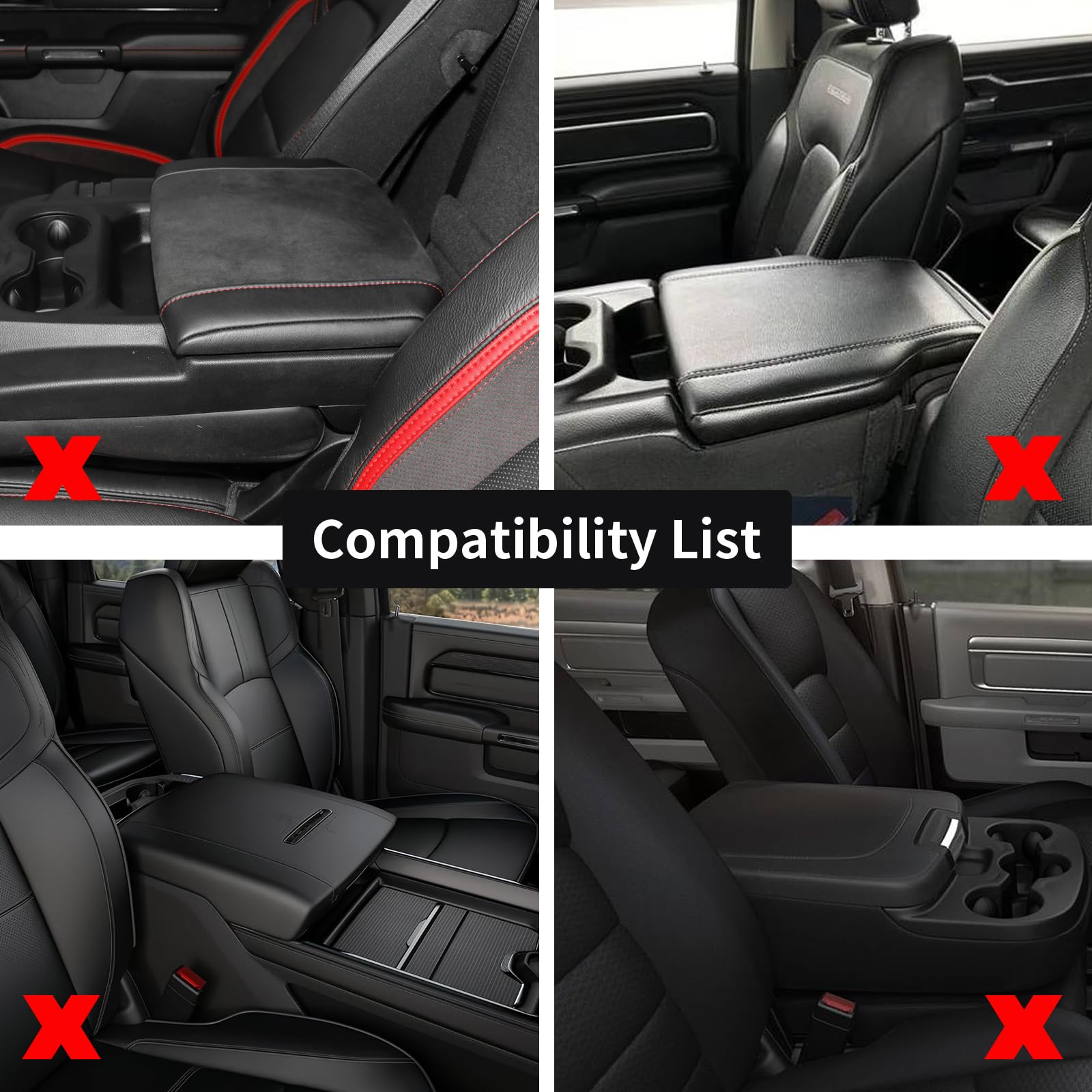 Giant Panda Center Console Cover Armrest Cover Cushion Fits Dodge Ram 1500 2500 3500 2009 2010 2011 2012 2013 2014 2015 2016 201