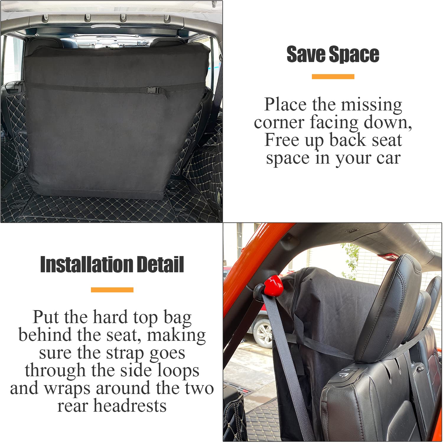 Mekar Freedom Panel Hard Top Storage Bag With Handle Compatible With 2007-2022 Jeep Wrangler Jk Jku Jl Jlu Sports Sahara Freedom