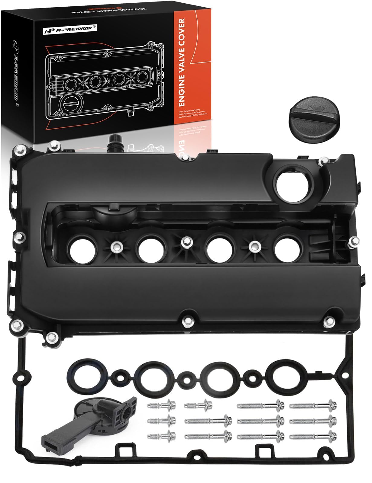 A-Premium Engine Valve Cover Kit Compatible With Chevy Cruze 2010-2016, Sonic 2012-2018, Trax 2013-2020, Aveo 2009-2011, Aveo5 2009-2011, L4 1.6L 1.8L, Replace # 55558673 55564395