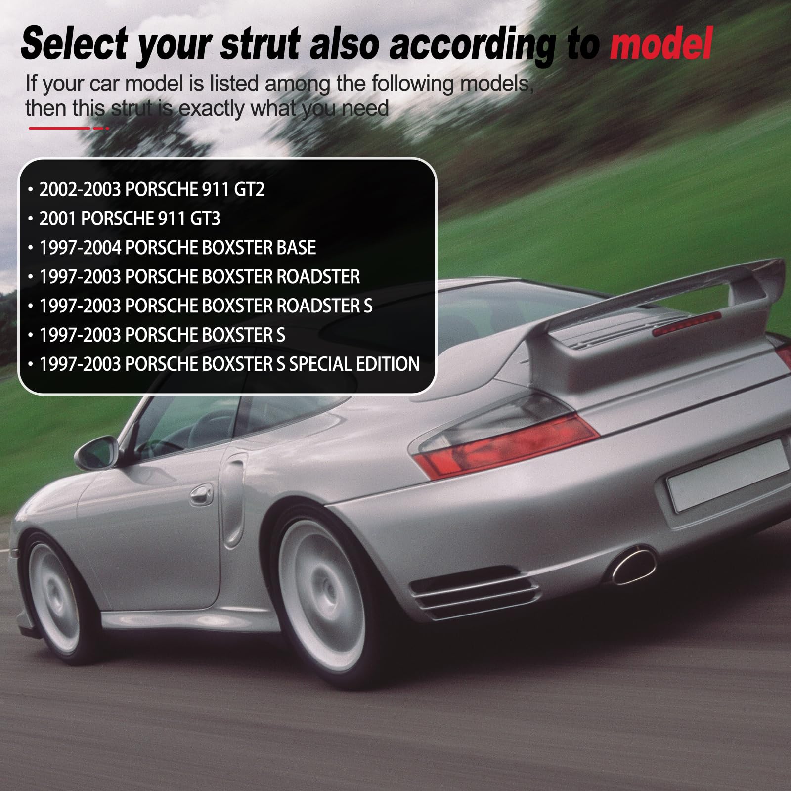 Vepagoo Pm3039 Front Hood Struts 1997-2004 Porsche Boxster Gas Shock Lift Supports Spring Convertible 2-Door Rear Engine Lid-Fro