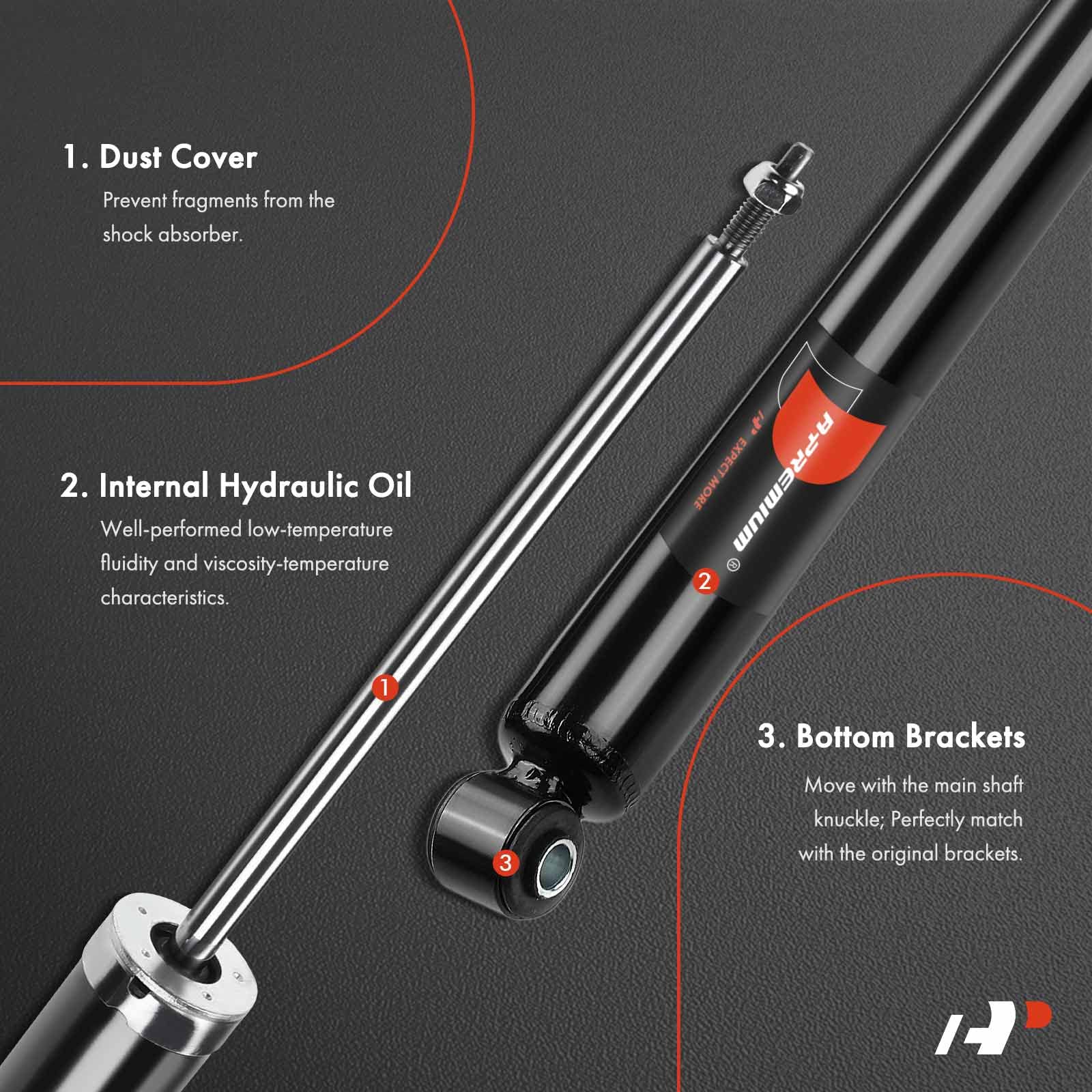 A-Premium Pair 2 Rear Suspension Shock Strut Absorbers Compatible With Ford Focus 2012 2013 2014 2015 2016 2017 2018