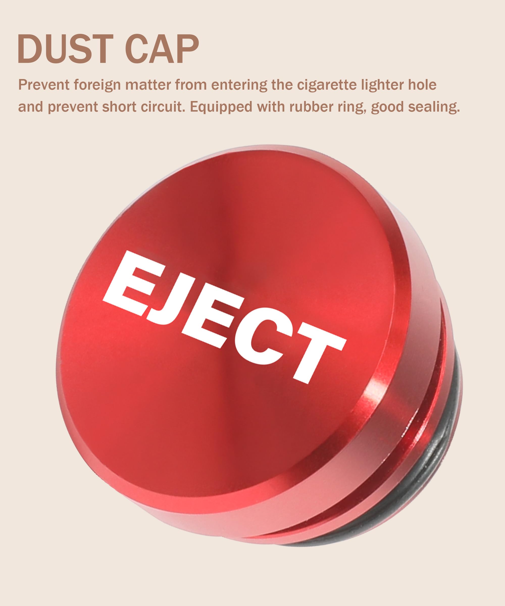 bylikeho Cigarette Lighter Plug Cover,Aluminum Cigarette Lighter Plug Plug,Car Accessories Button Decorations Plug,Fits Most Aut