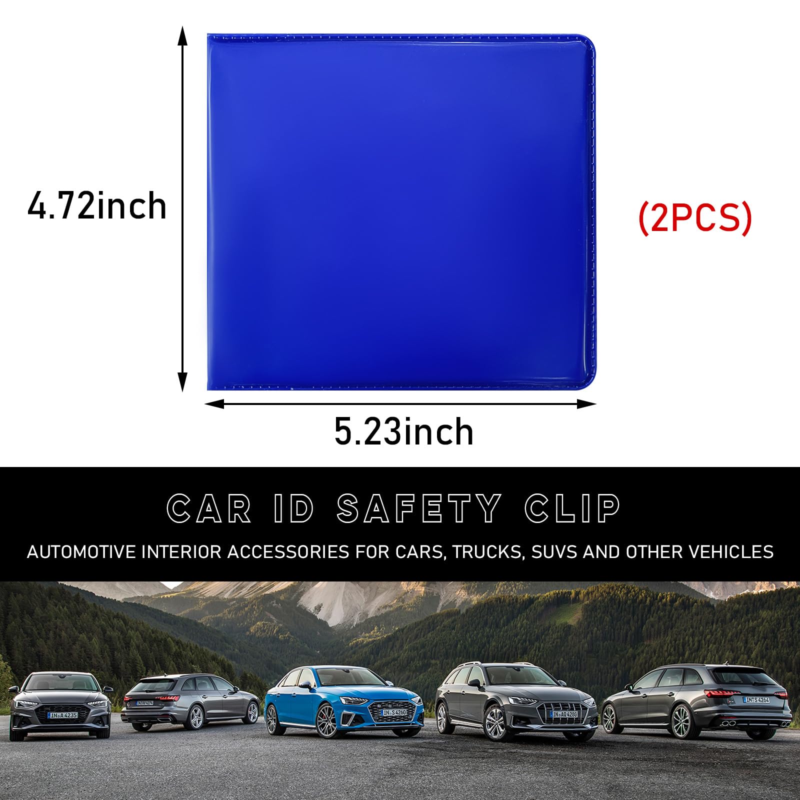 Ziciner 2PCS Car Registration and Insurance Holder, 5.2''   4.7'' Leather Auto Glove Box Organizer with Closure, Essential Car D