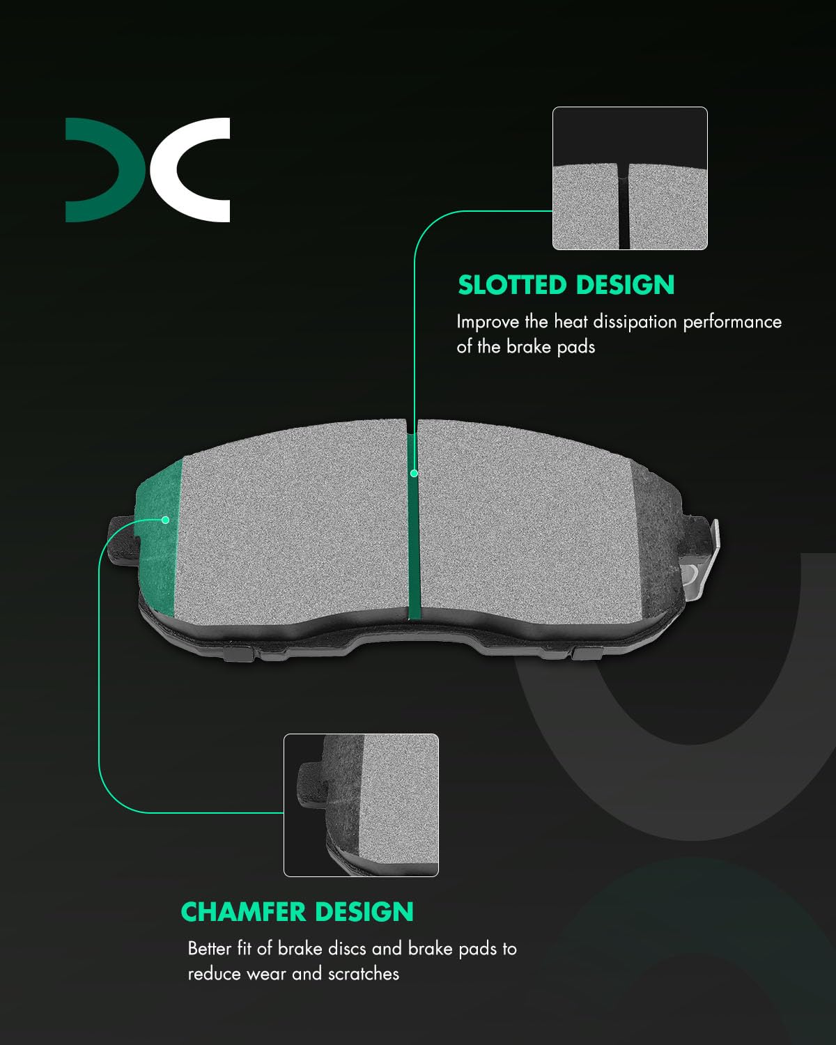 Scitoo D815 Ceramic Brake Pads Sets Front Fit For Toyota Mr2,For Nissan Maxima,For Nissan Altima,For Nissan 350Z,For Nissan Sent