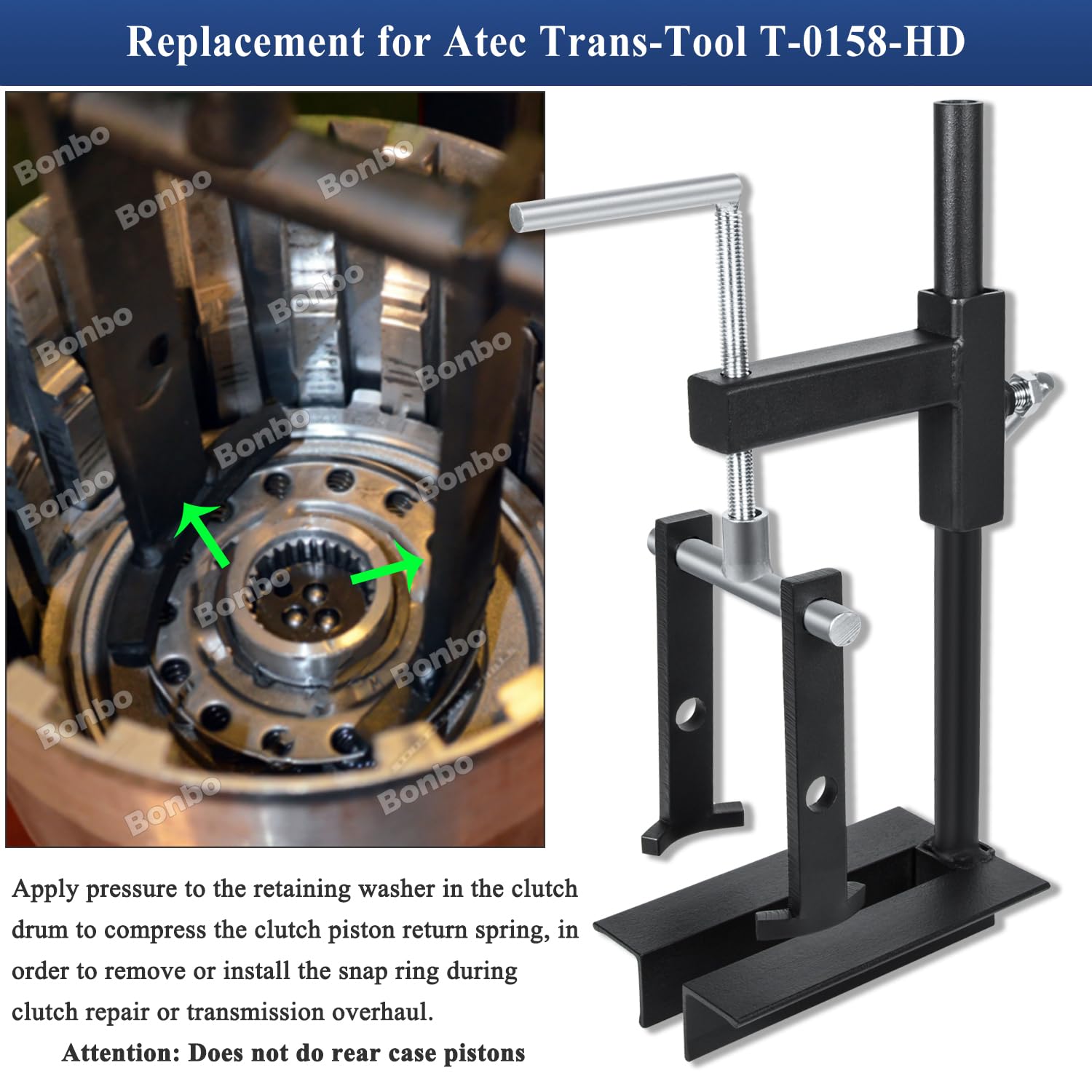 Bonbo T-0158 Universal Clutch Drum Spring Compressor Transmission Tool Heavy Duty Steel