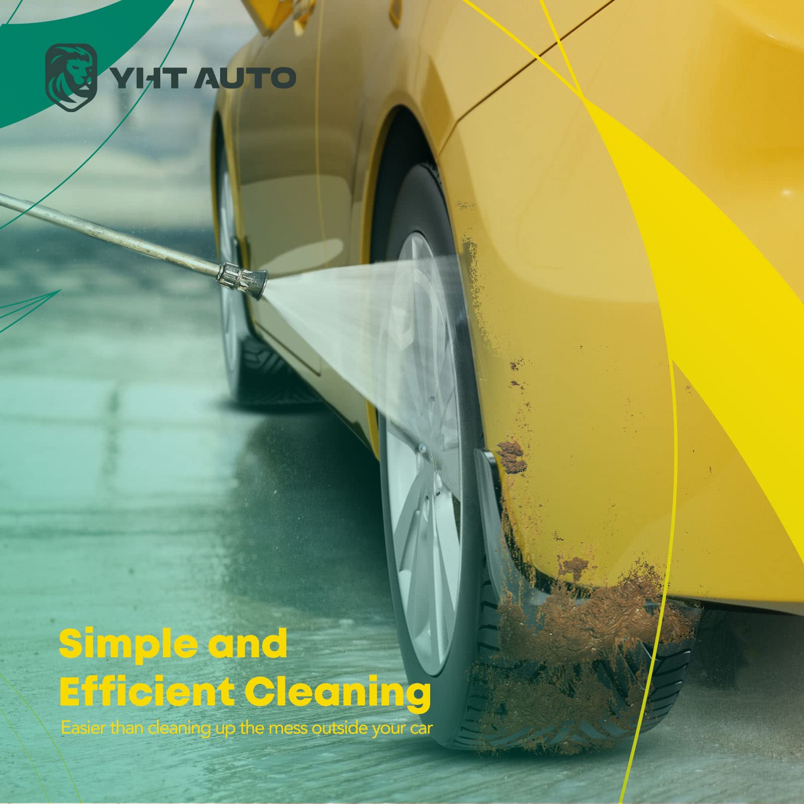 Yhtauto Set Of 4 Mud Flaps Splash Guards Accessories Replacement For Mercedes-Benz C180 C200 C300 2015-2016 Sedan, Front And Rea