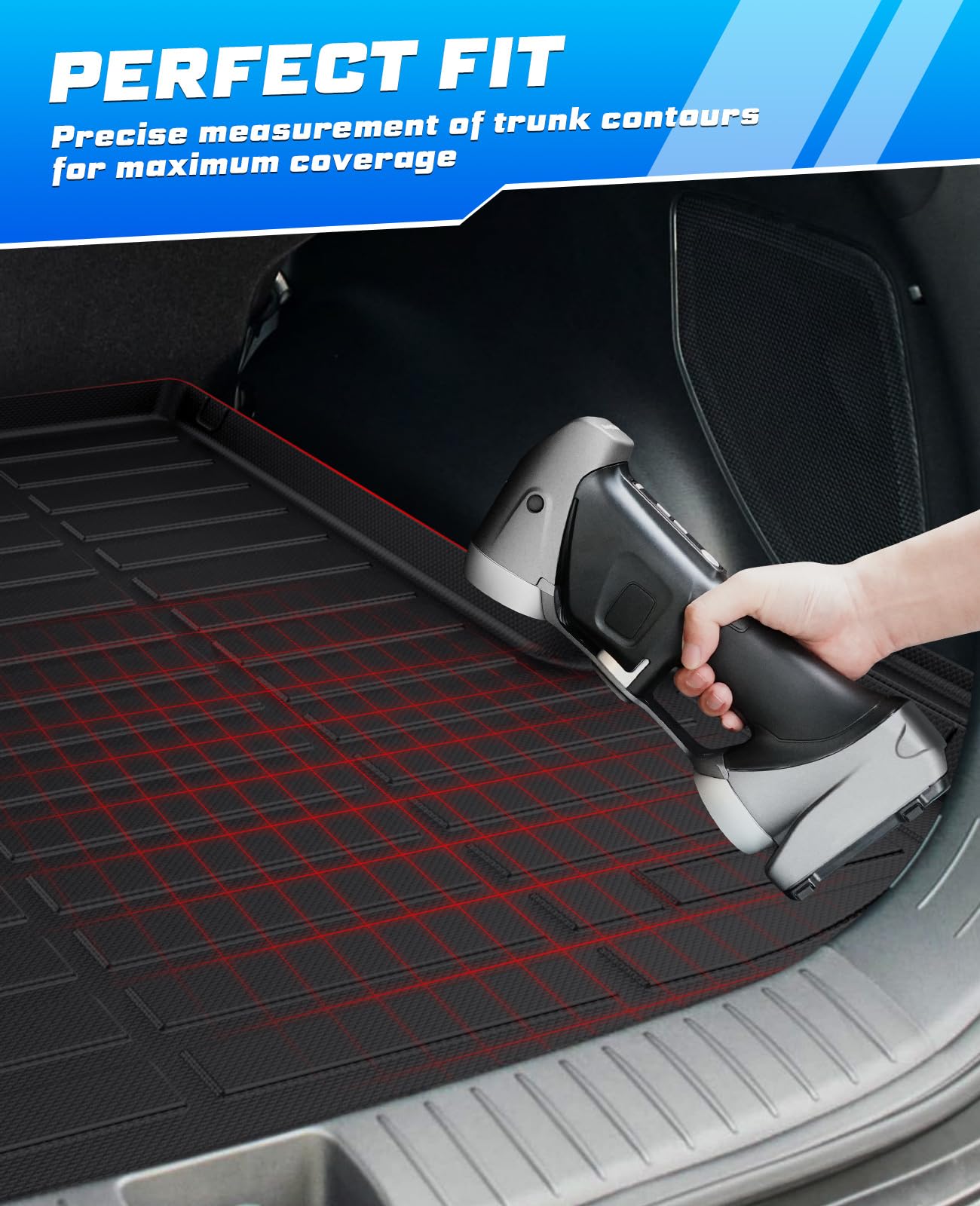 Sunsdrew Cargo Liner for Hyundai Santa Fe 2021 2022 2023 Santa Fe Hybrid/Santa Fe Plug-in Hybrid 2022 2023 Accessories All Weath