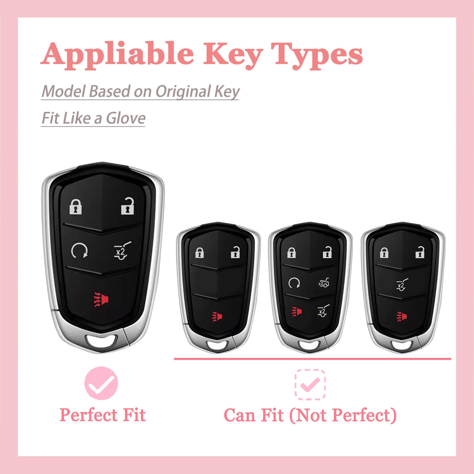 TECARATE for Cadillac Key Fob Cover - Soft TPU Key Fob Cover Case Holder Fit for Cadillac Escalade CTS SRX XT5 ATS STS CT6 Super