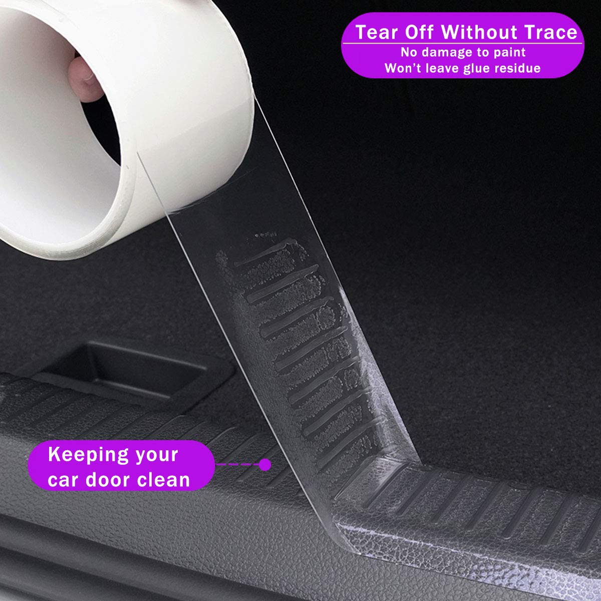 Qbuc Car Door Entry Guards Scratch Cover Protector Paint Threshold Guard,Front Rear Door Entry Sill Guard Scuff Plate For Most C